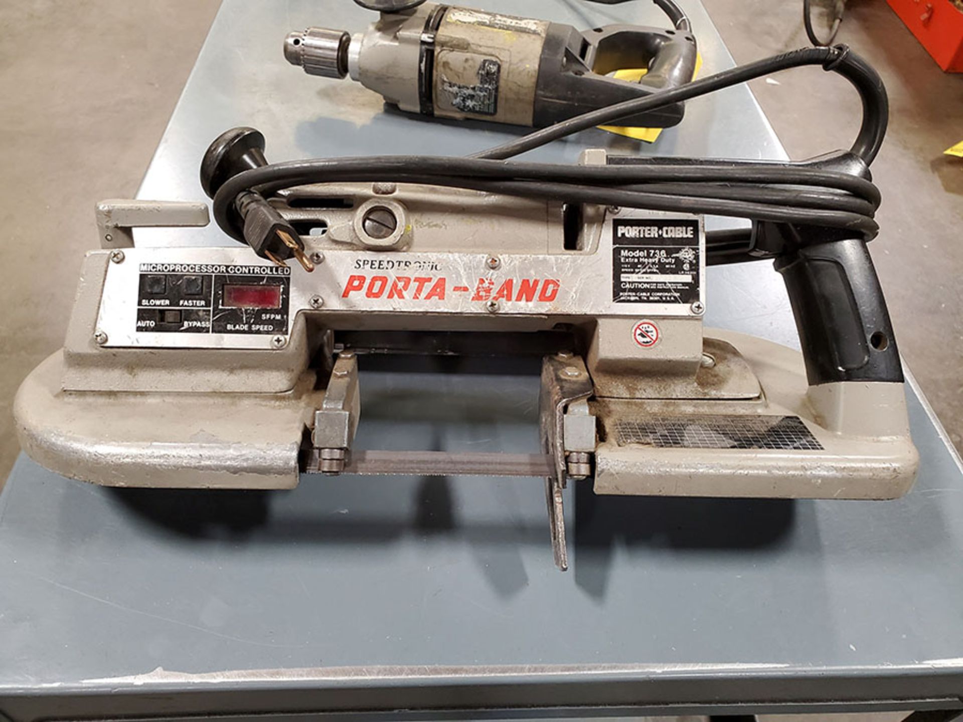 LOT OF WELLER SOLDERING GUN, RYOBI ROUTER R163, PORTA CABLE BANDSAW MODEL 736, AND PORTA CABLE - Image 8 of 10