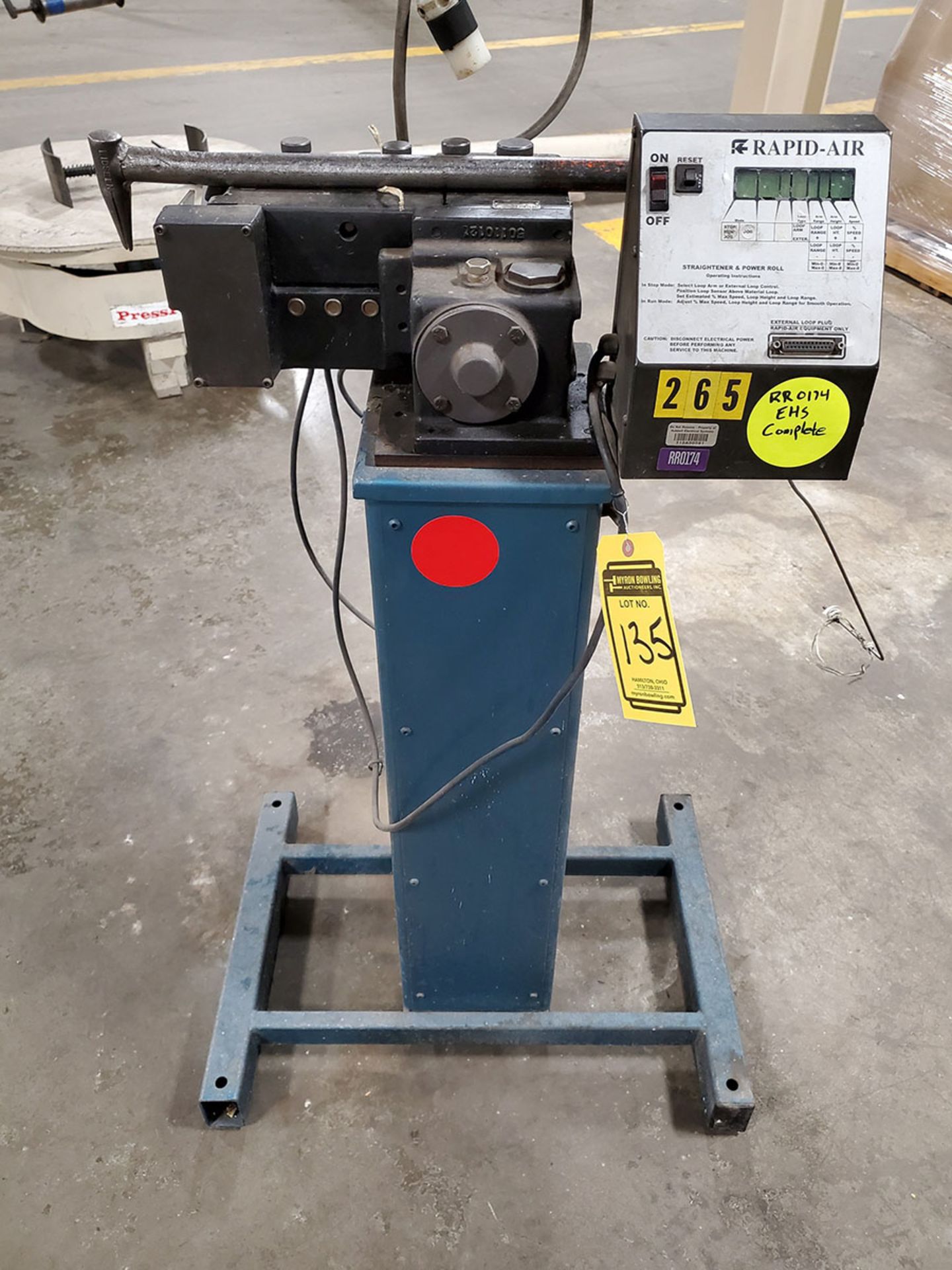 RAPID AIR STRAIGHTENER & POWER ROLL; MODEL SB4, S/N 124516 - Image 3 of 4