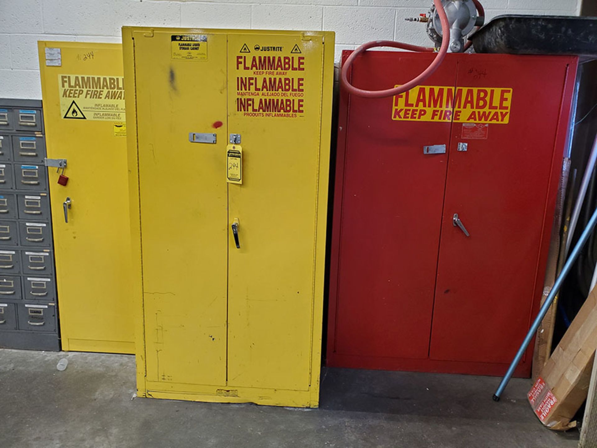 LOT OF (3) FLAMMABLE CABINETS