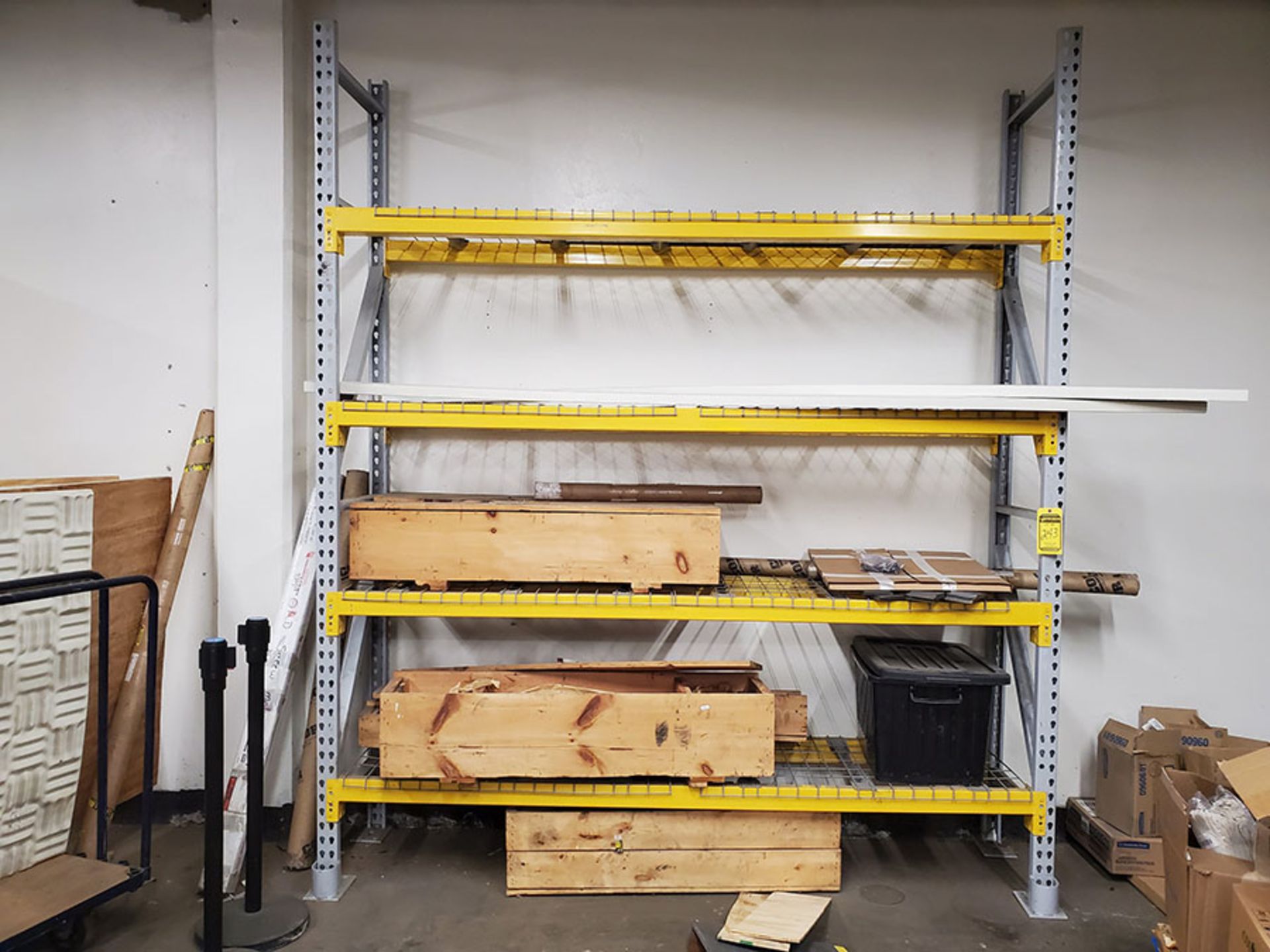 SECTION OF PALLET RACKING WITH (5) REPLACED BALL SCREWS FOR EXTRUDER