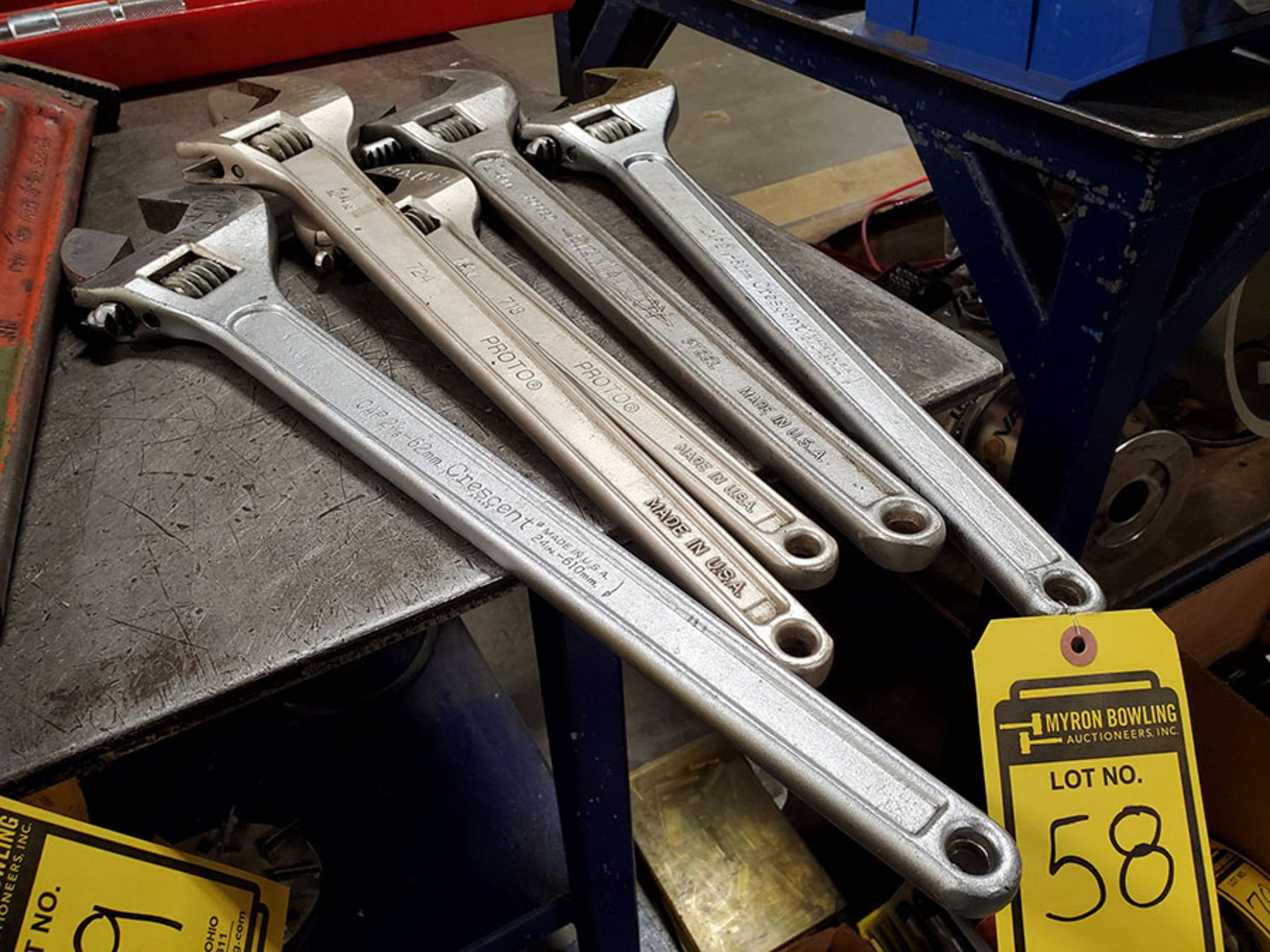 LOT OF (5) ASSORTED CRESCENT WRENCHES - Image 2 of 4