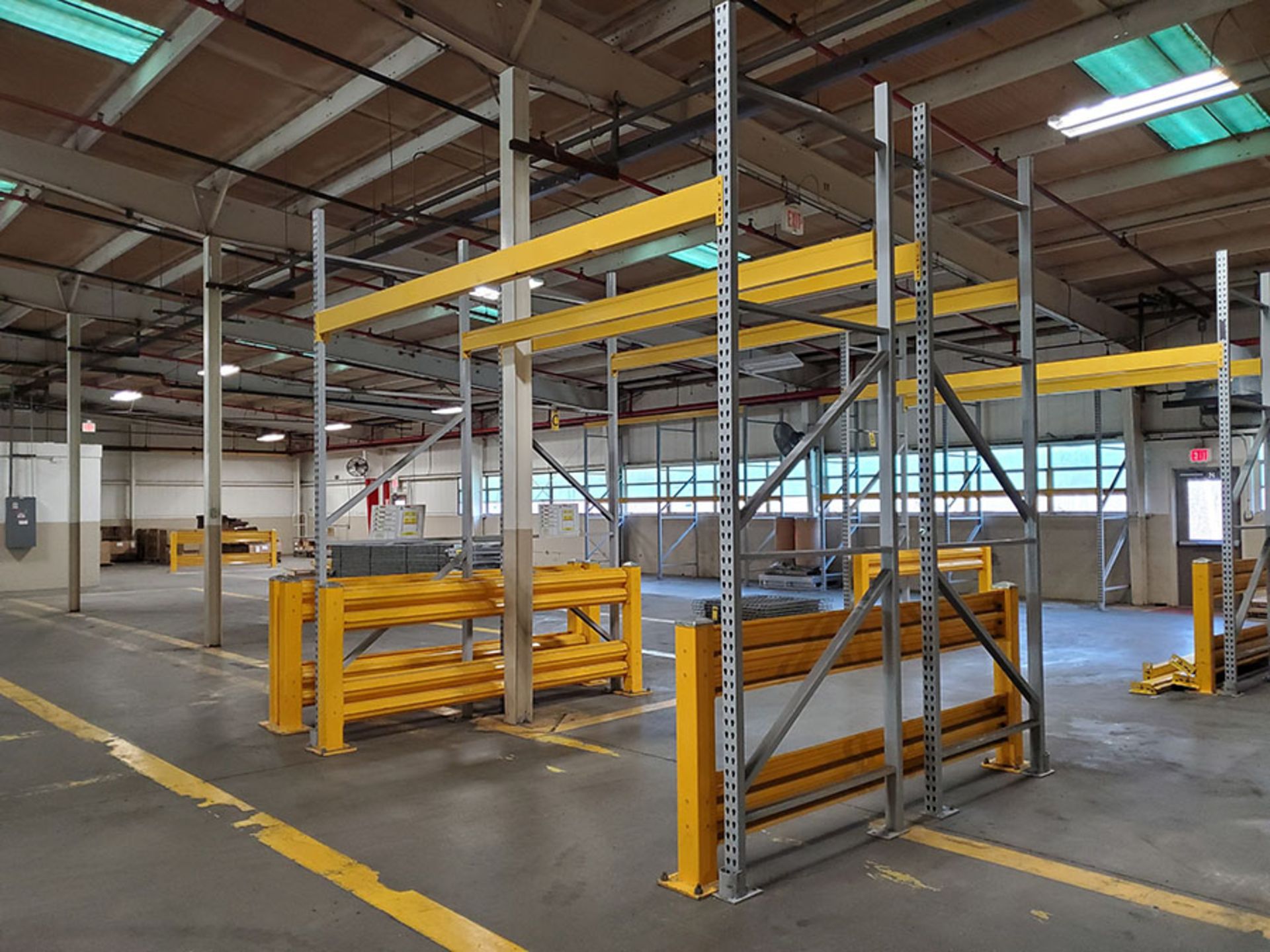 PALLET RACKING ASSEMBLED & ON THE GROUND - (14) SECTIONS TEAR DROP PALLET RACKING, 12' UPRIGHTS X - Image 8 of 19