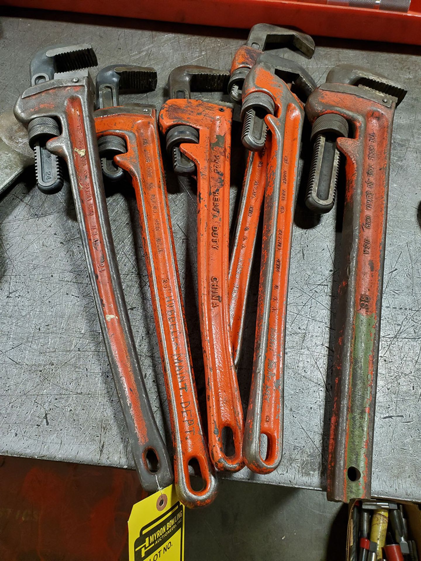 LOT OF (5) RIDGID PIPE WRENCHES