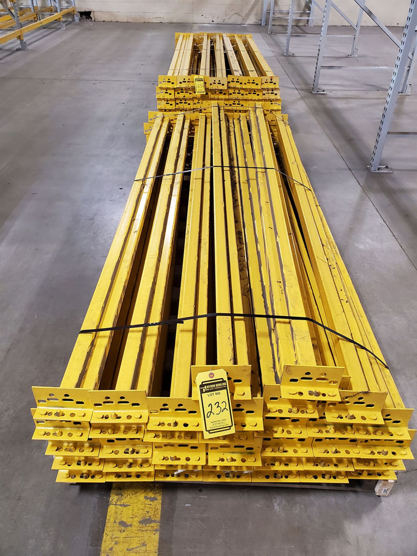 PALLET RACKING ASSEMBLED & ON THE GROUND - (14) SECTIONS TEAR DROP PALLET RACKING, 12' UPRIGHTS X - Image 16 of 19