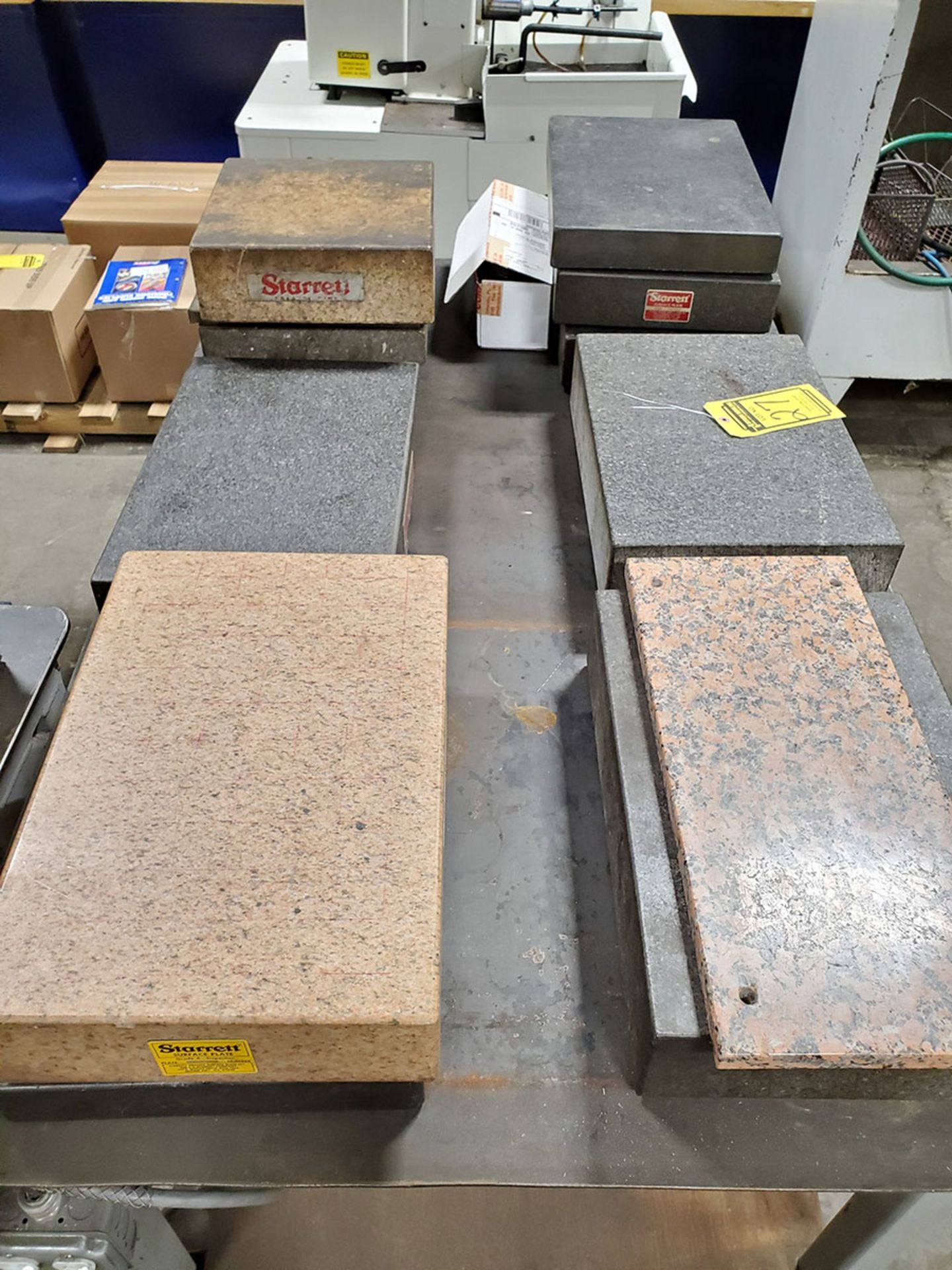 LOT OF ASSORTED GRANITE SURFACE PLATES ON STEEL WORKTABLE - Image 9 of 9