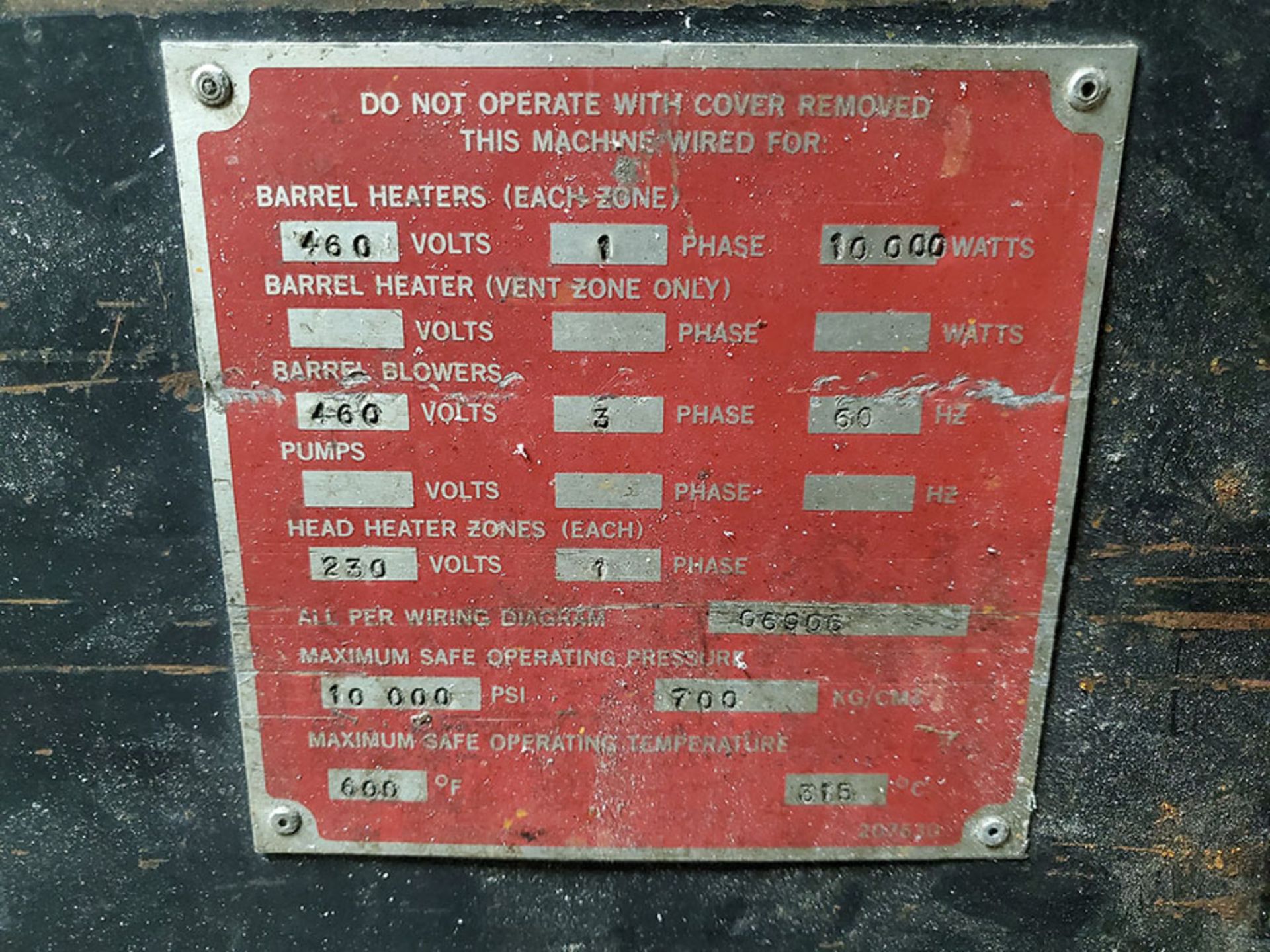 DAVIS STANDARD 3-1/2" THERMATIC PLASTIC EXTRUDER, MODEL 35IN35, SN: N1219, HP CAP: 158, KW CAP 118 - Image 5 of 11