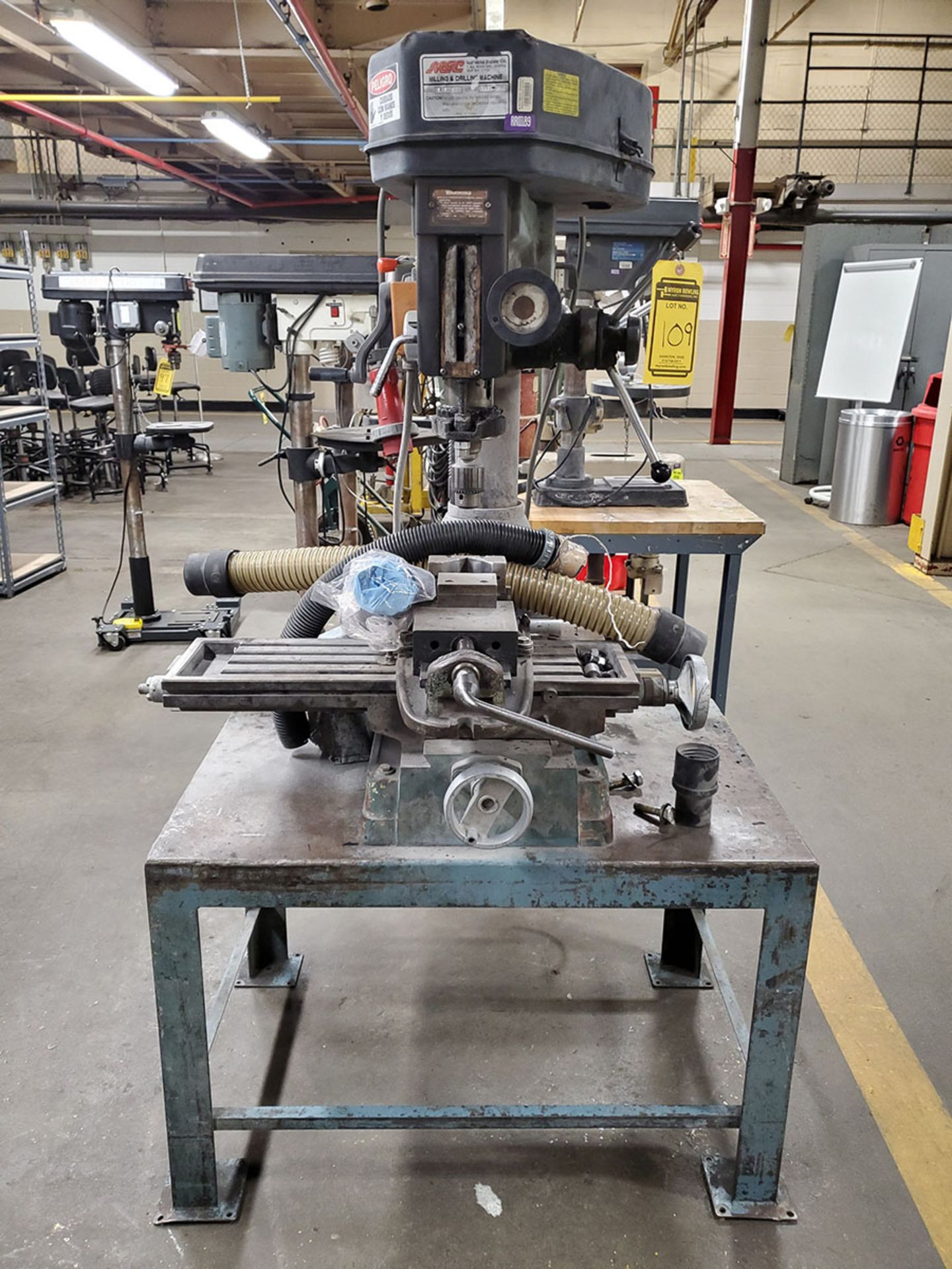 MSC MILLING AND DRILLING MACHINE; MODEL 954201, S/N 9991, MOUNTED ON TABLE WITH BRIDGEPORT VISE - Image 2 of 7