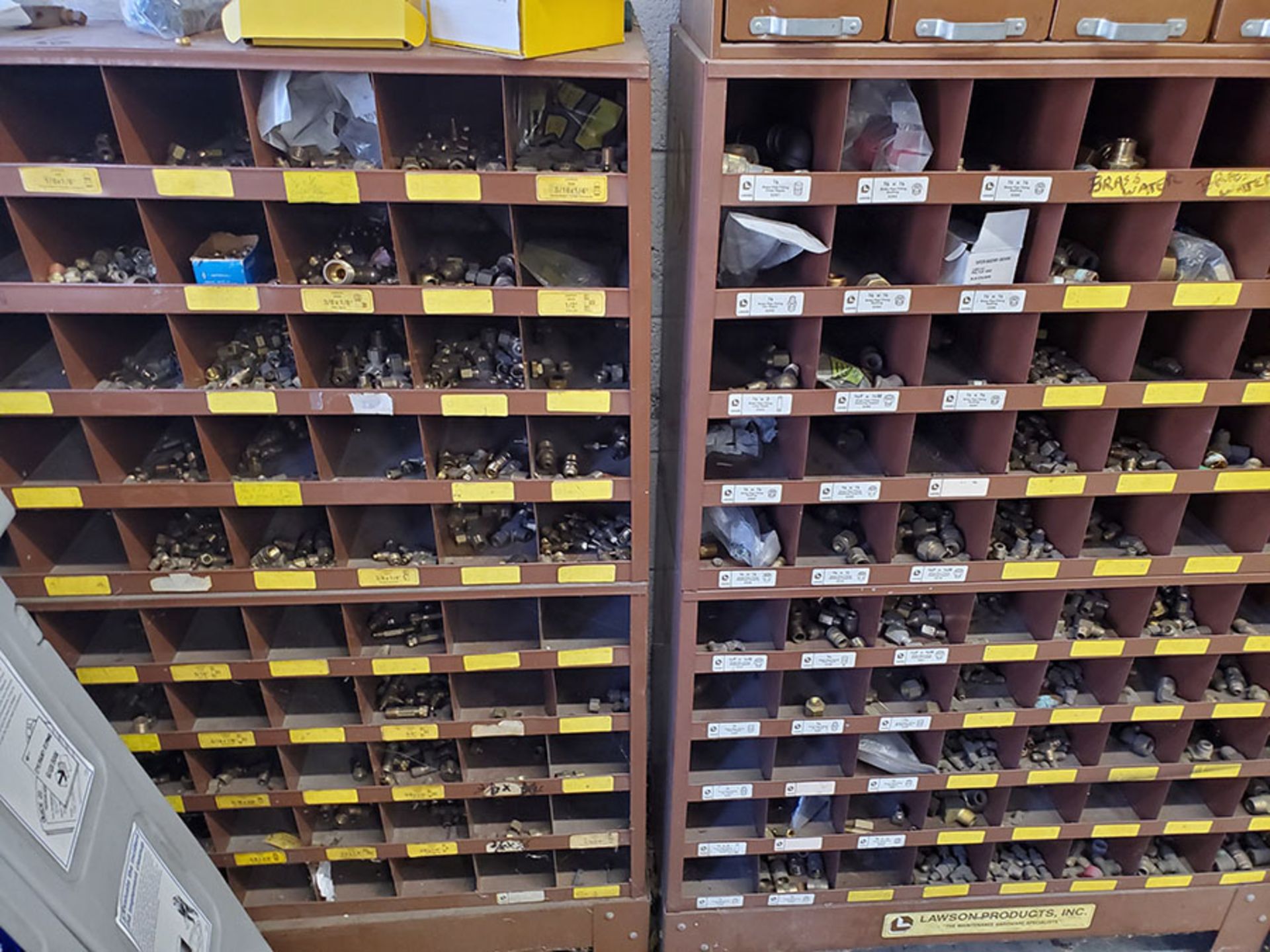 LOT OF (8) SECTIONS OF LAWSON PIGEONHOLE CABINETS WITH CONTENTS; ASSORTED NUTS & BOLTS - Image 6 of 6