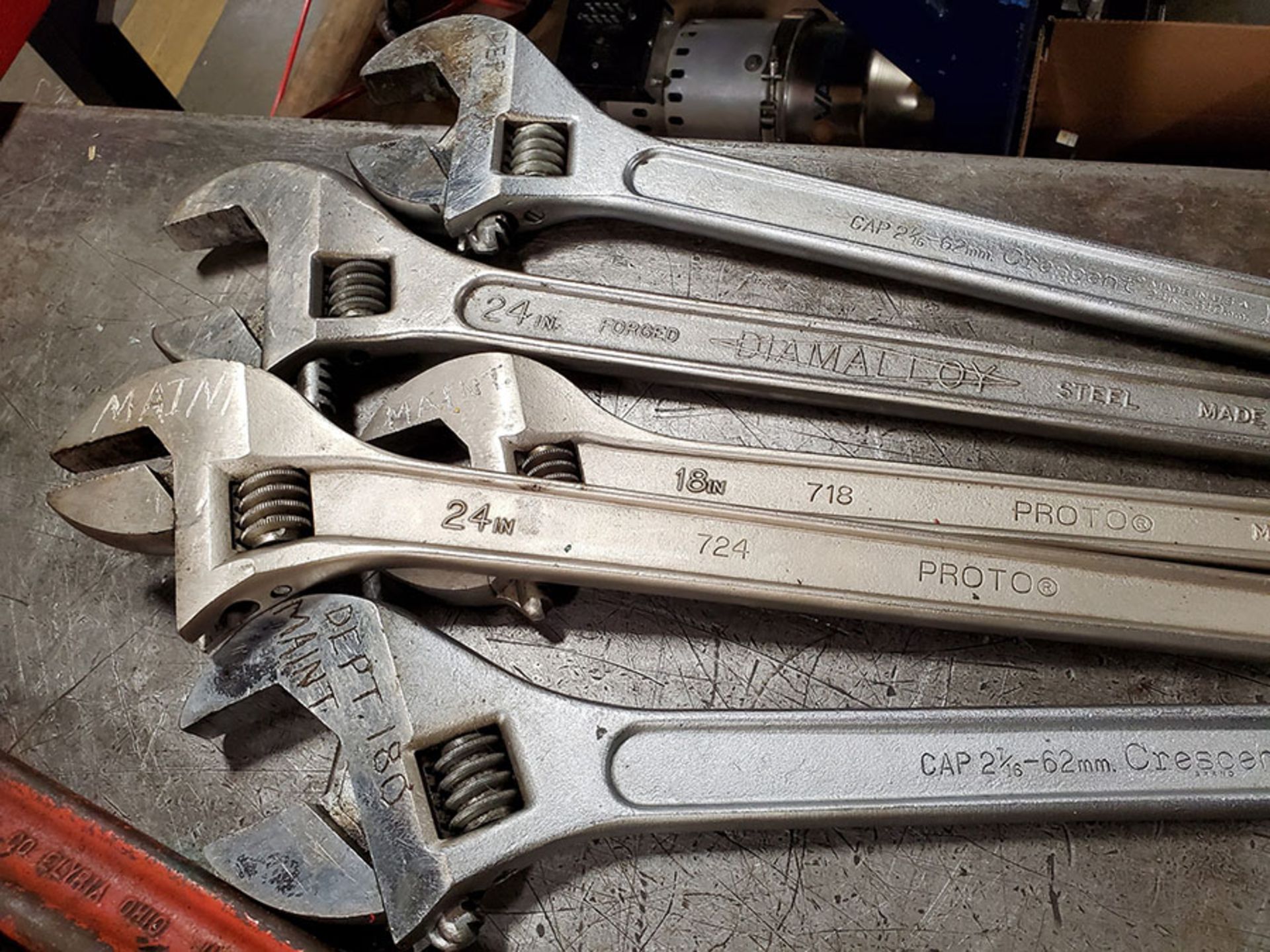 LOT OF (5) ASSORTED CRESCENT WRENCHES - Image 4 of 4