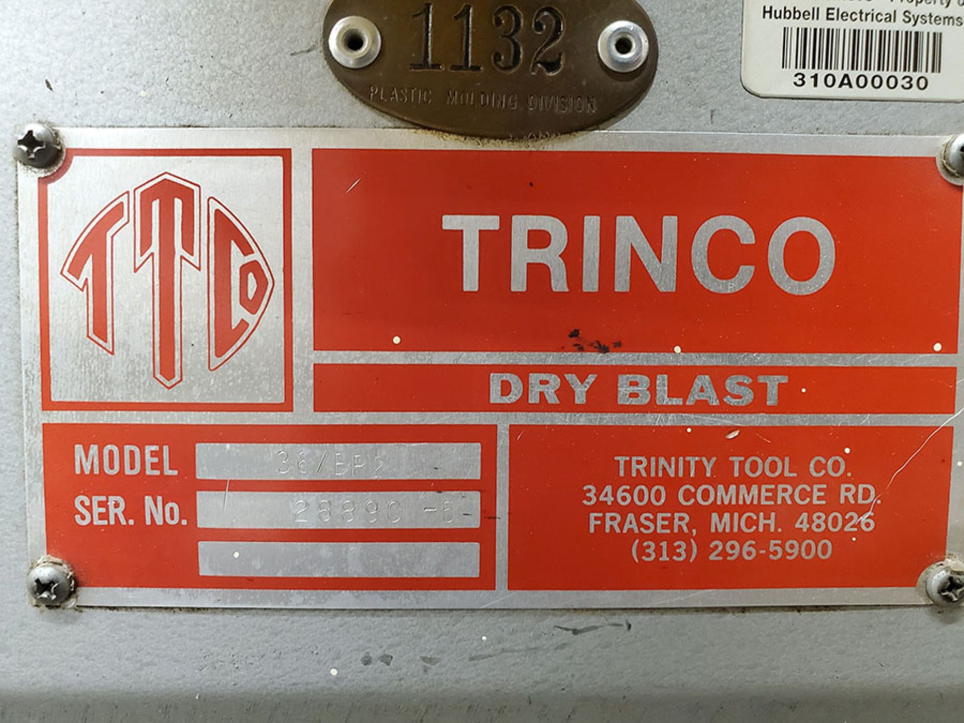 TRINCO DRY BLAST CABINET MACHINE; MODEL 36/BP2, S/N 28890-5 - Image 4 of 6