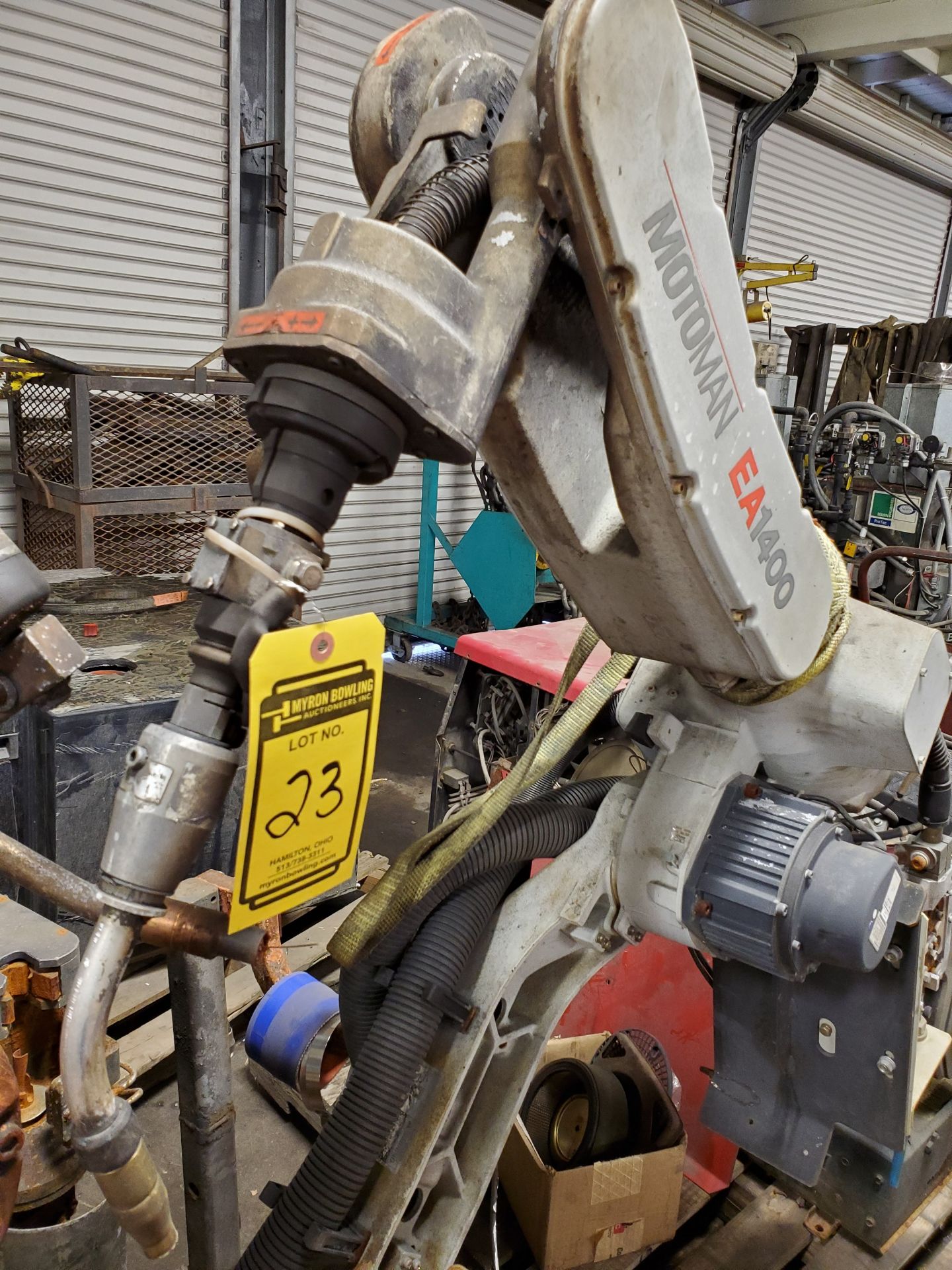 MOTOMAN EA1400 ROBOTIC WELDING ARM W/ MOTOMAN XRC2001 POWER SOURCE, 480/60/3, 24 KVA, S/N 1894 - Image 3 of 13