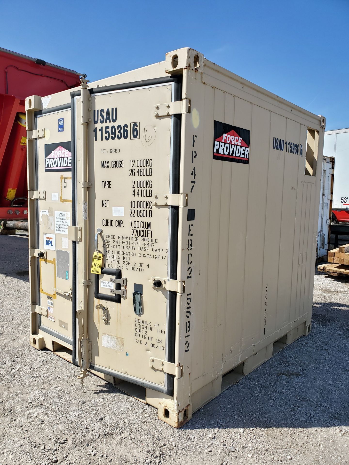 2009 FORCE PROVIDER REFRIGERATED CONTAINER 8' X 8' X 6.5', LESS THAN 200 HOURS - Image 3 of 11