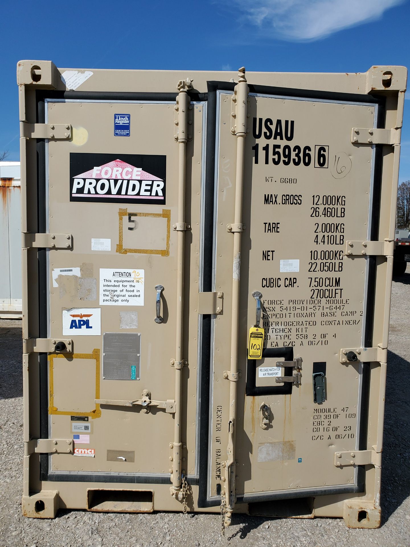 2009 FORCE PROVIDER REFRIGERATED CONTAINER 8' X 8' X 6.5', LESS THAN 200 HOURS - Image 2 of 11