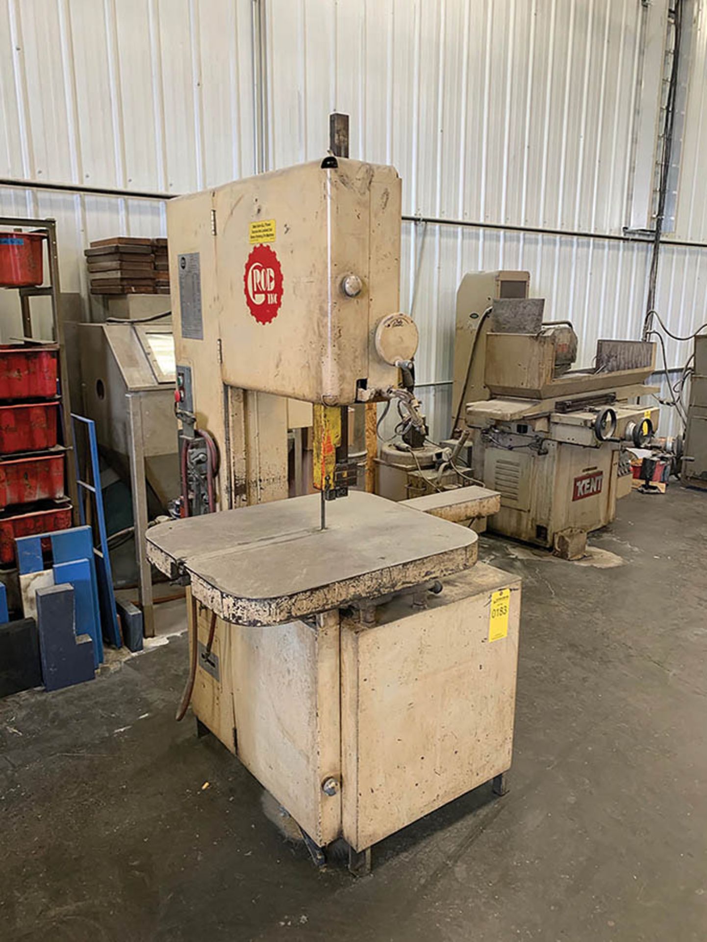 GROB 4V-18 VERTICAL BANDSAW, 18'' THROAT, VARIABLE SPEED, 28'' X 24'', CONTOUR TABLE - Image 2 of 2