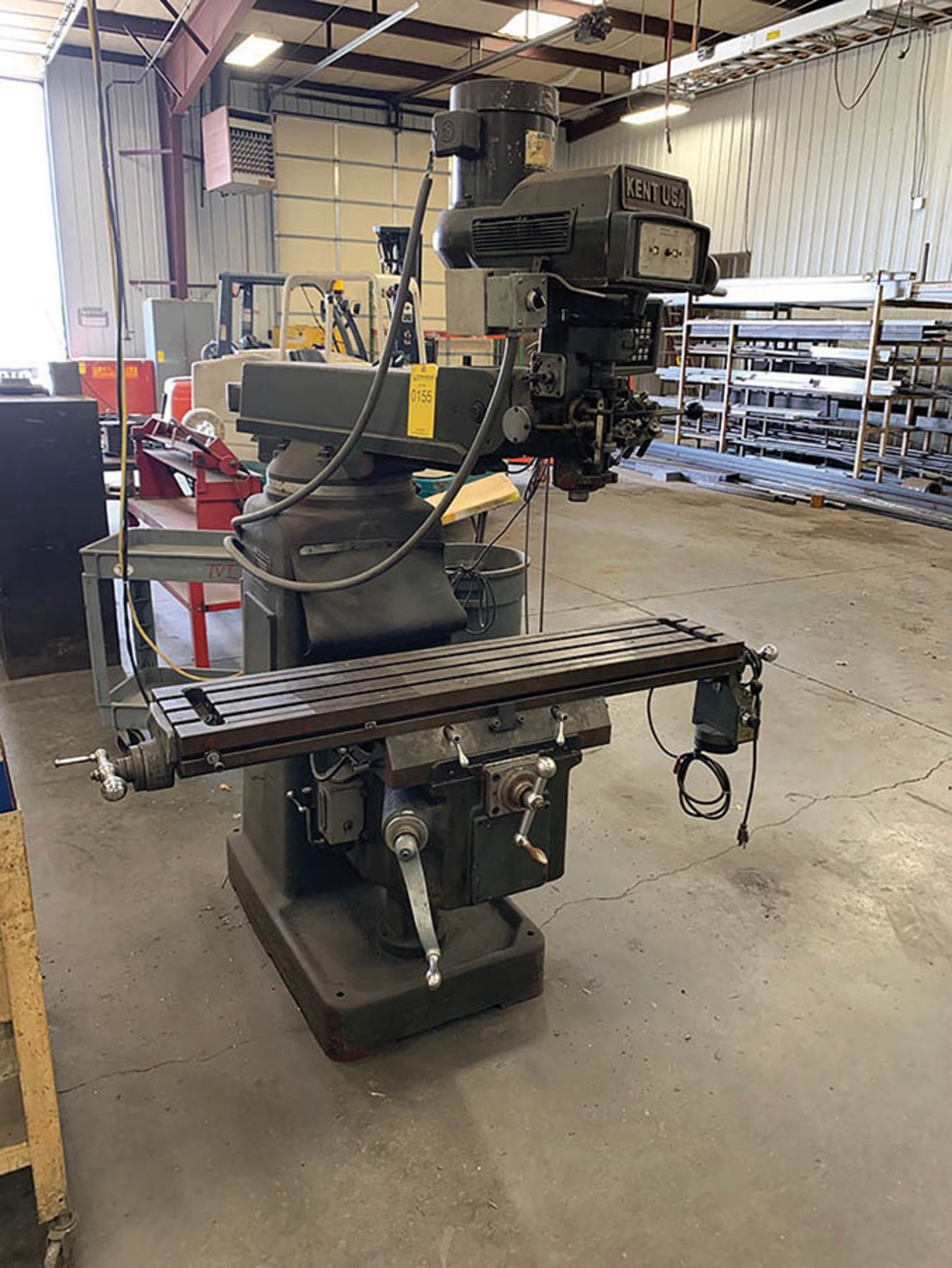 KENT VERTICAL MILL, MODEL 3VK, SERVO POWER TABLE, 50'' X 10'' TABLE