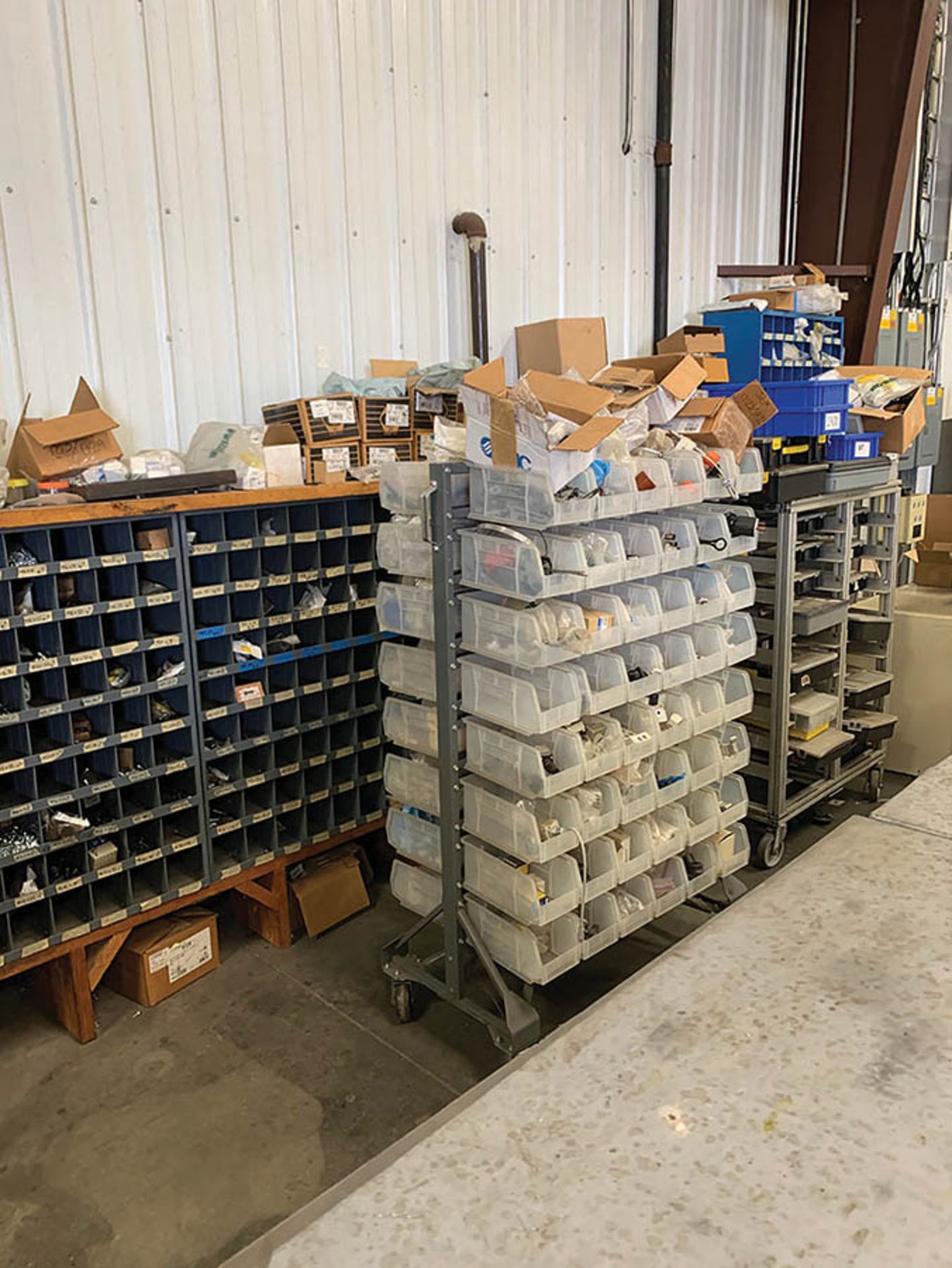 ASSORTED SHELVING AND CONTENTS OF FASTENERS, AIR FITTINGS, BEARINGS, AND PARTS - Image 3 of 5