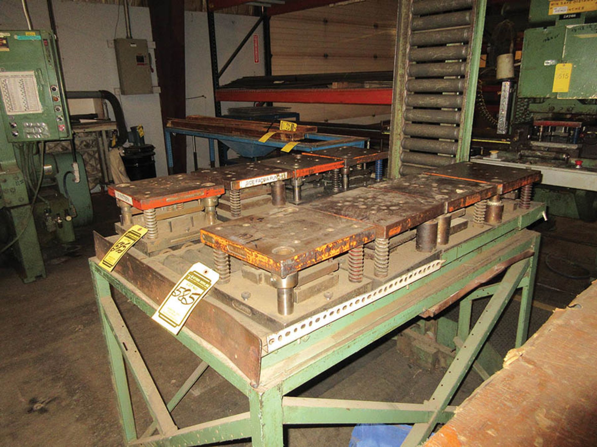 RACK W/ ASSORTED PUNCH PRESS DIES, (3) CARTS, AND TABLE W/ PUNCH PRESS DIES - Image 2 of 3