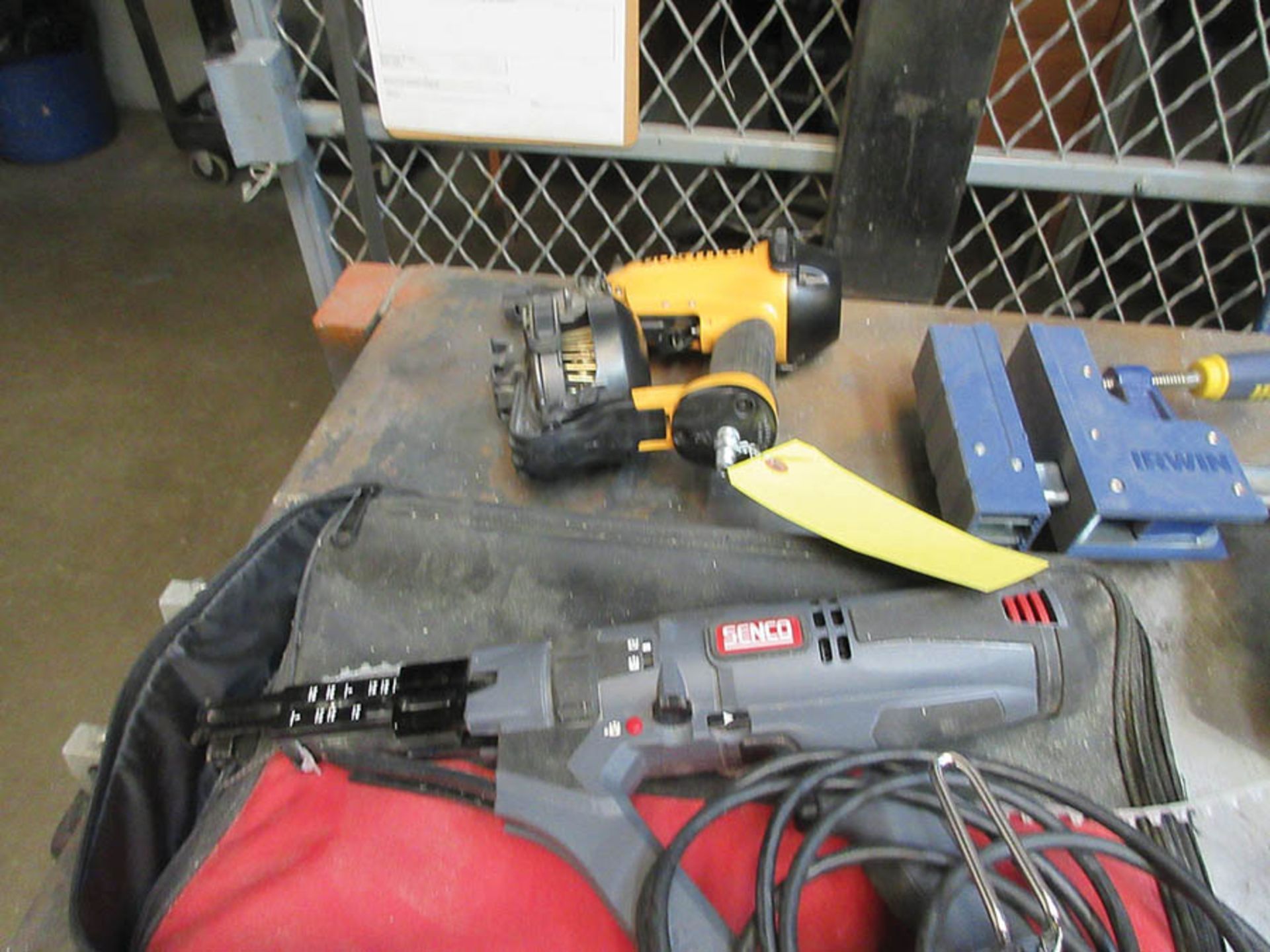 34'' X 120'' HD WORKBENCH W CONTENTS OF WILTON 4 1/2'' BENCH VISE, PALMGREN 6'' DOUBLE-END BENCH - Image 6 of 6