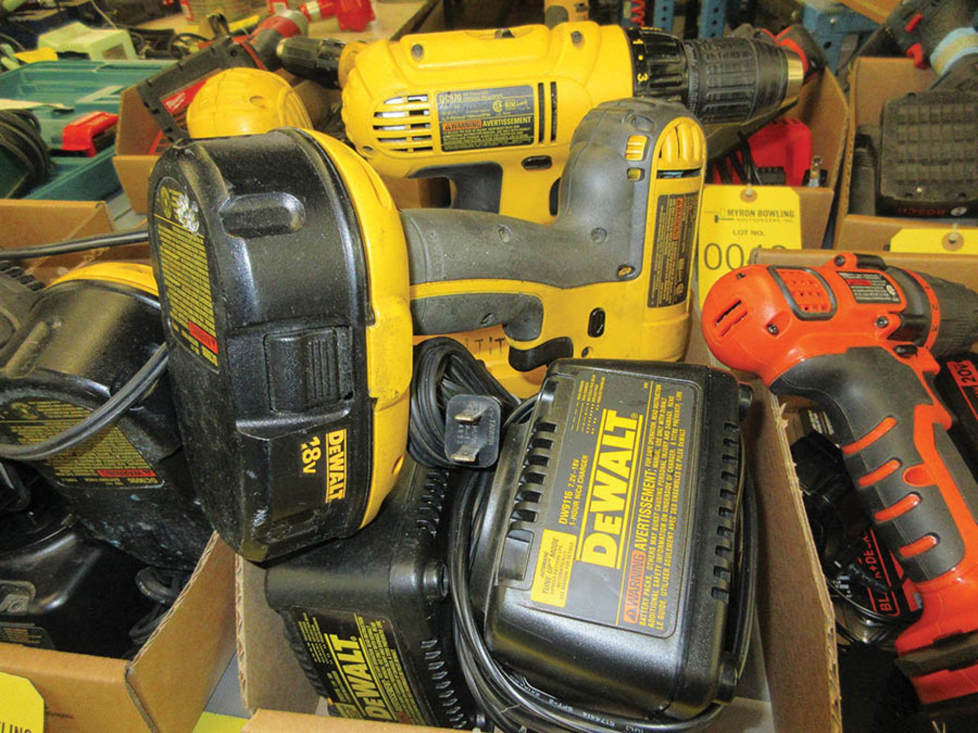 (2) DEWALT 18V. 1/2'' DRILL & HAMMER DRILL, W/ BATTERIES & CHARGERS