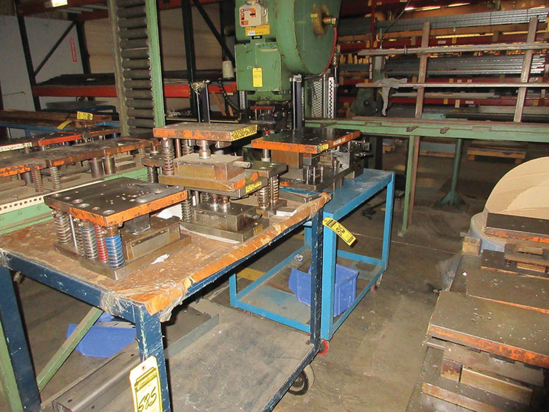 RACK W/ ASSORTED PUNCH PRESS DIES, (3) CARTS, AND TABLE W/ PUNCH PRESS DIES - Image 3 of 3