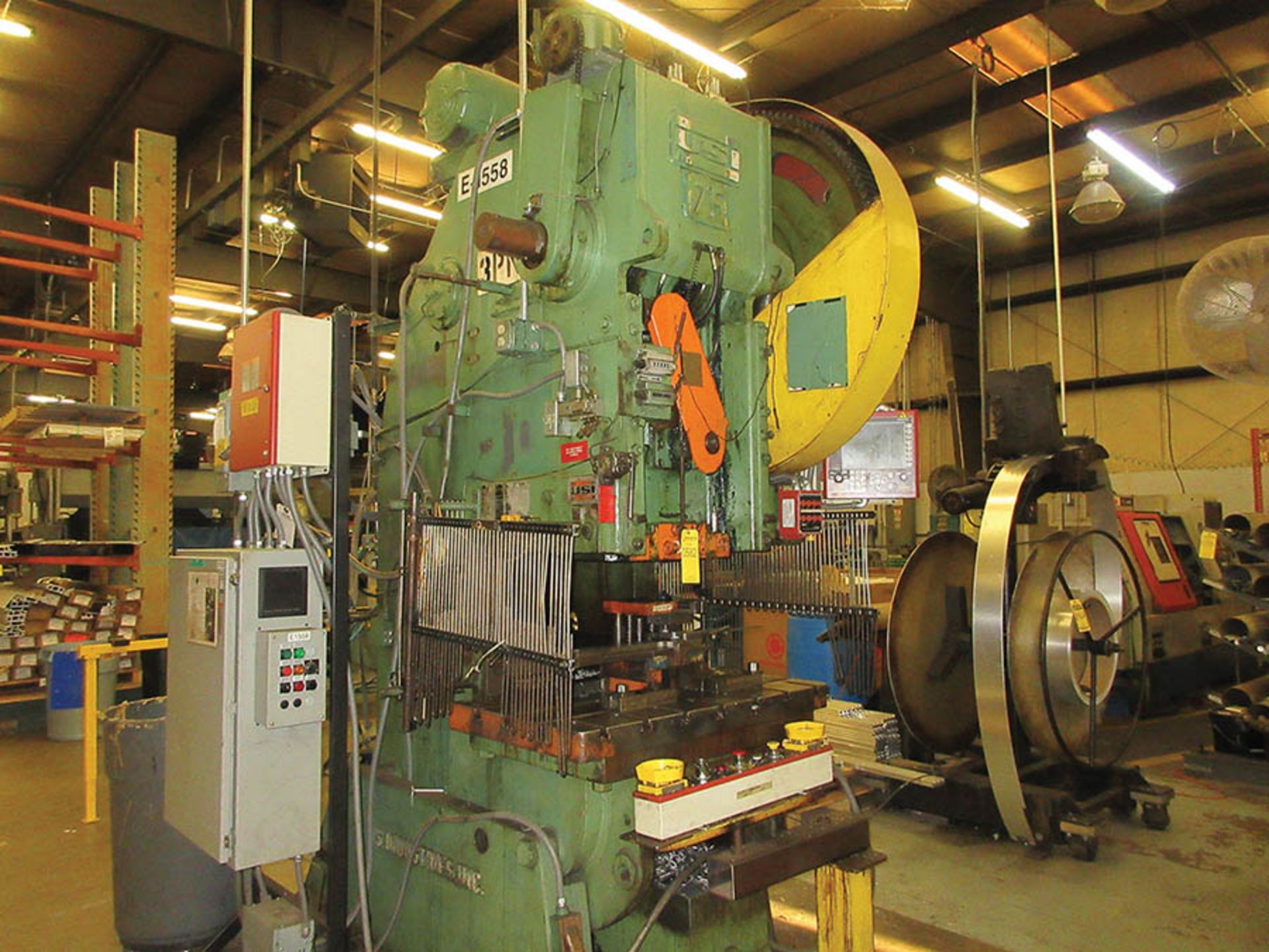 U.S. INDUSTRIES 75-TON CAP. C-GAP OBI PUNCH PRESS, 6'' STROKE, 13 3/4'' SHUT HEIGHT, 3'' ADJ., - Image 2 of 5