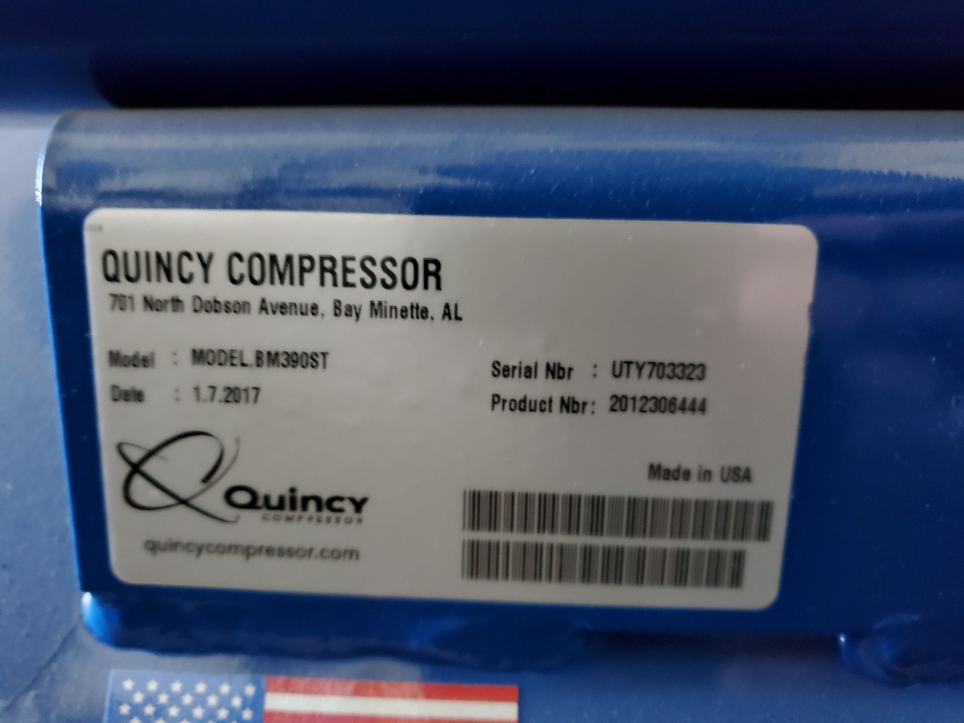 QUINCY AIR COMPRESSOR QR-390 (MFG 2017), PN 2020038202, MODEL 390L LOADLESS, 20-HP, 480V - Image 4 of 6