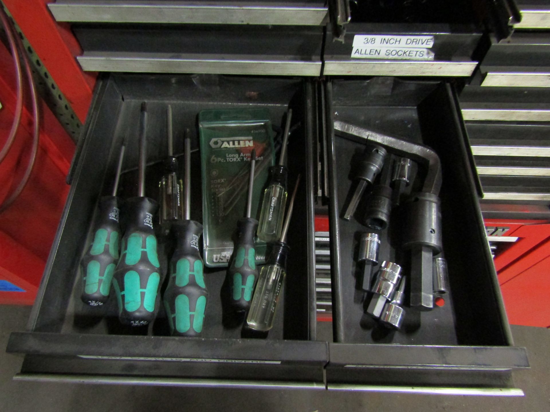 CRAFTSMAN PORTABLE TOOL BOX W/ TOOLS - IMPACT SOCKETS, ALLEN DRIVES, ALLEN SOCKETS, TORX, (2) - Image 3 of 4