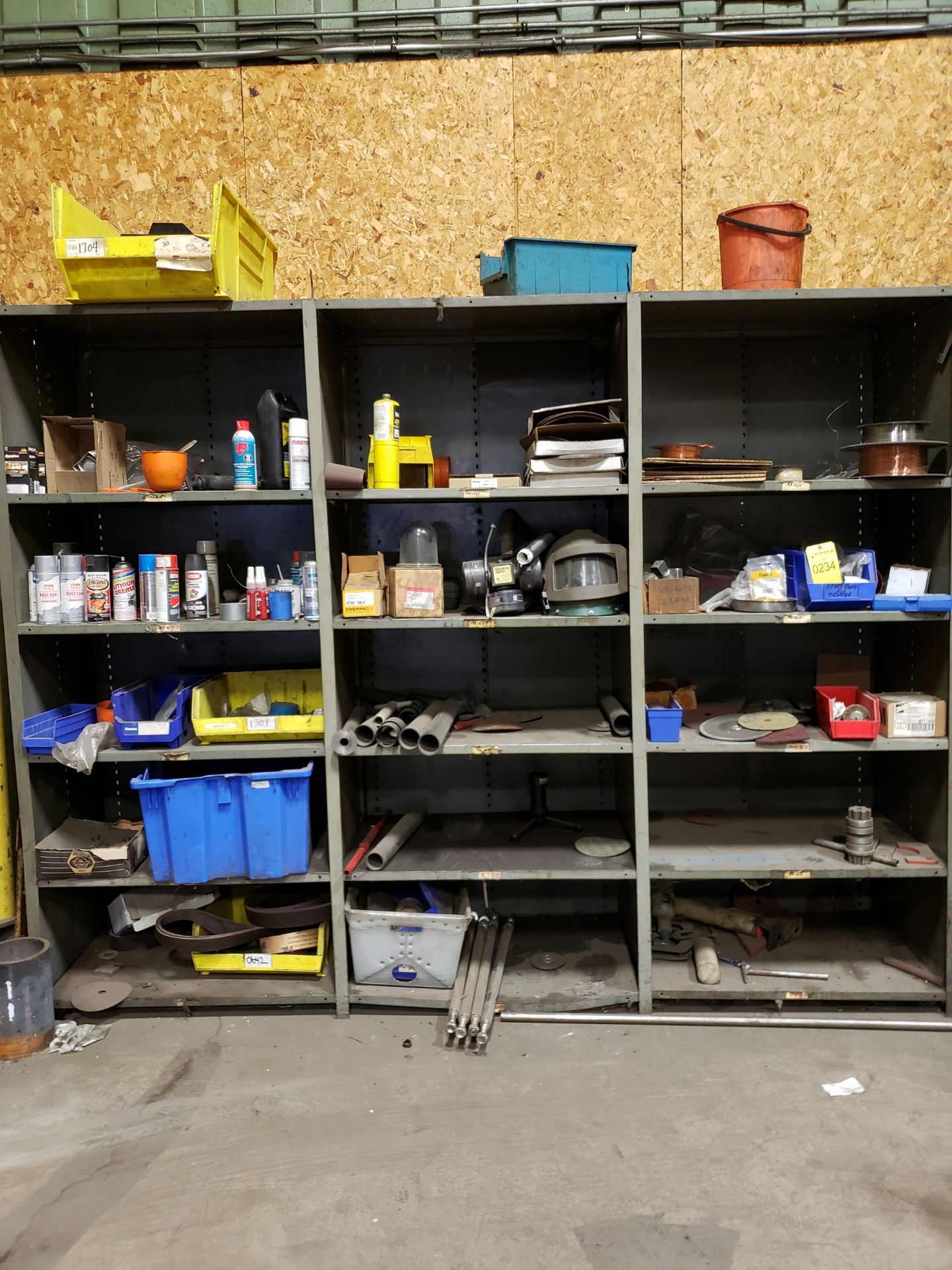 SHELVING UNIT W/ CONTENTS OF WELDING WIRE, TAPS 1 1/4''-1/38'' DRIVE - Image 6 of 9