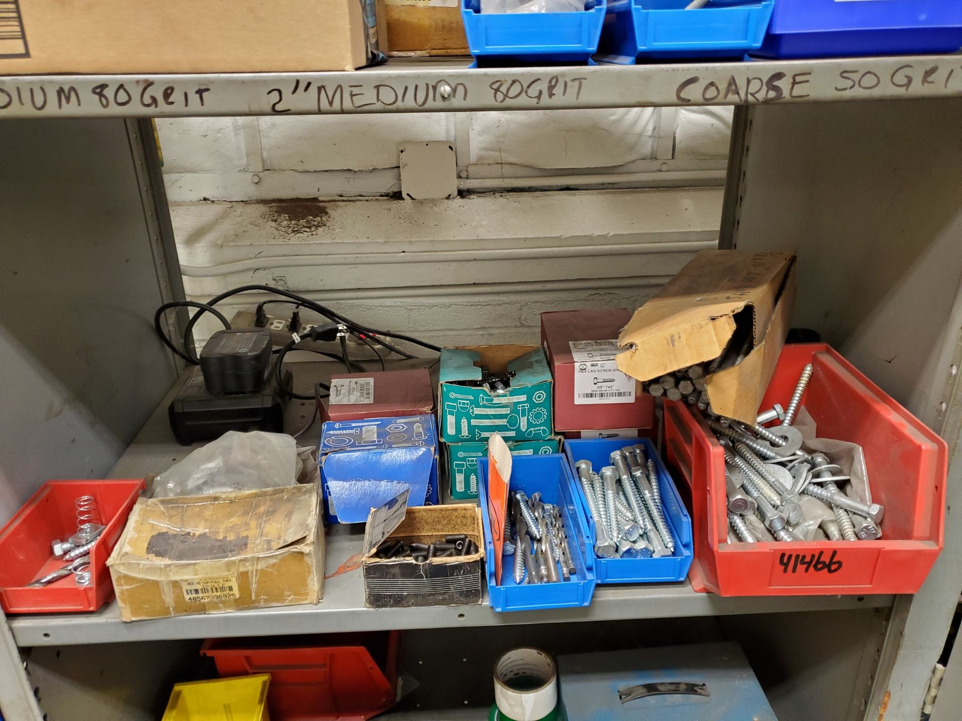 SHELVING UNIT W/ CONTENTS, RESPIRATOR, FILTERS, GLOVES, SAFETY STRAPS, MEDICAL WASTE BOX, BOOTS, - Image 12 of 12