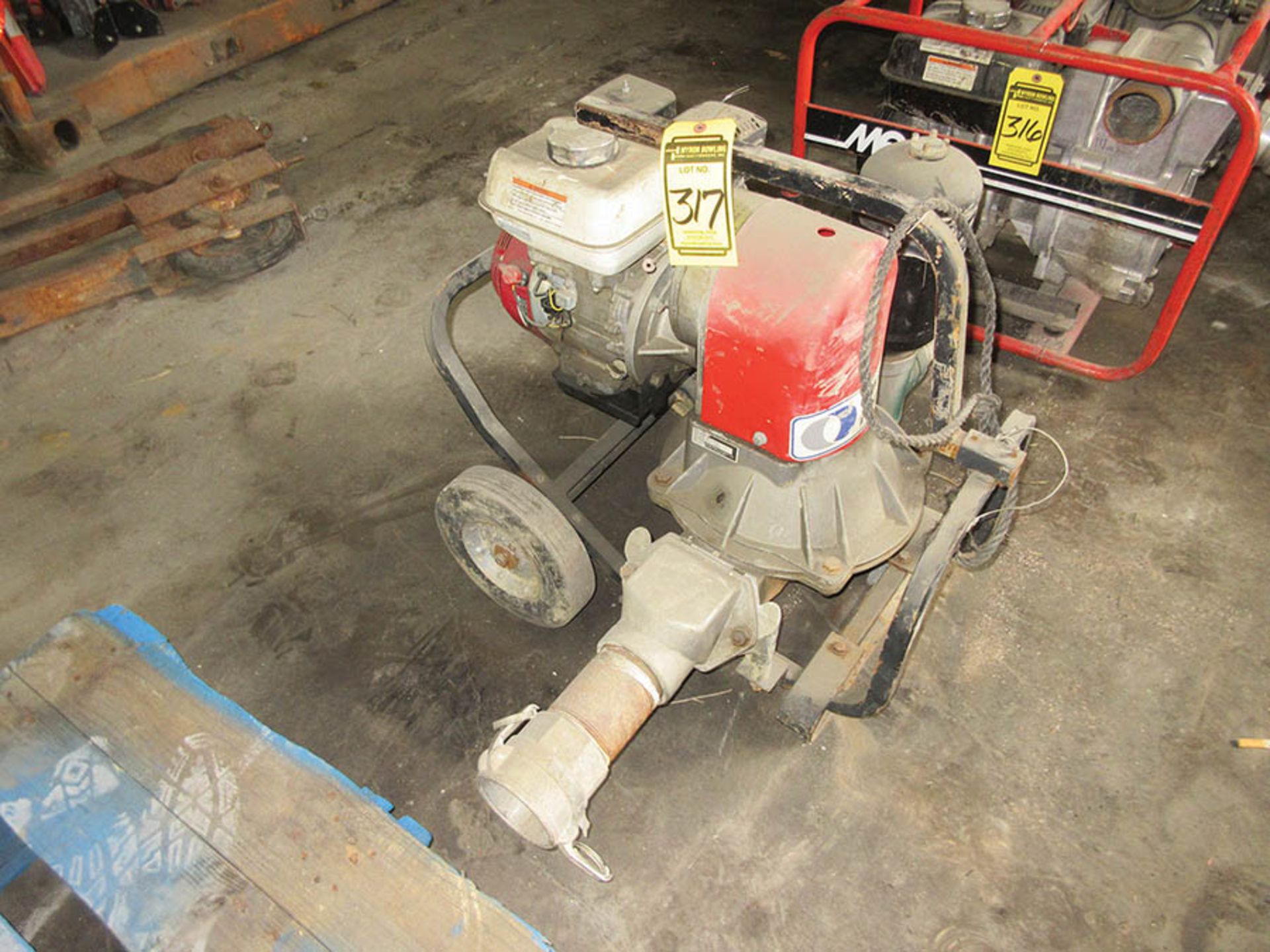 HONDA WDP30X TRASH PUMP, 3 X 3, S/N 6200377, HONDA GX120 ENGINE