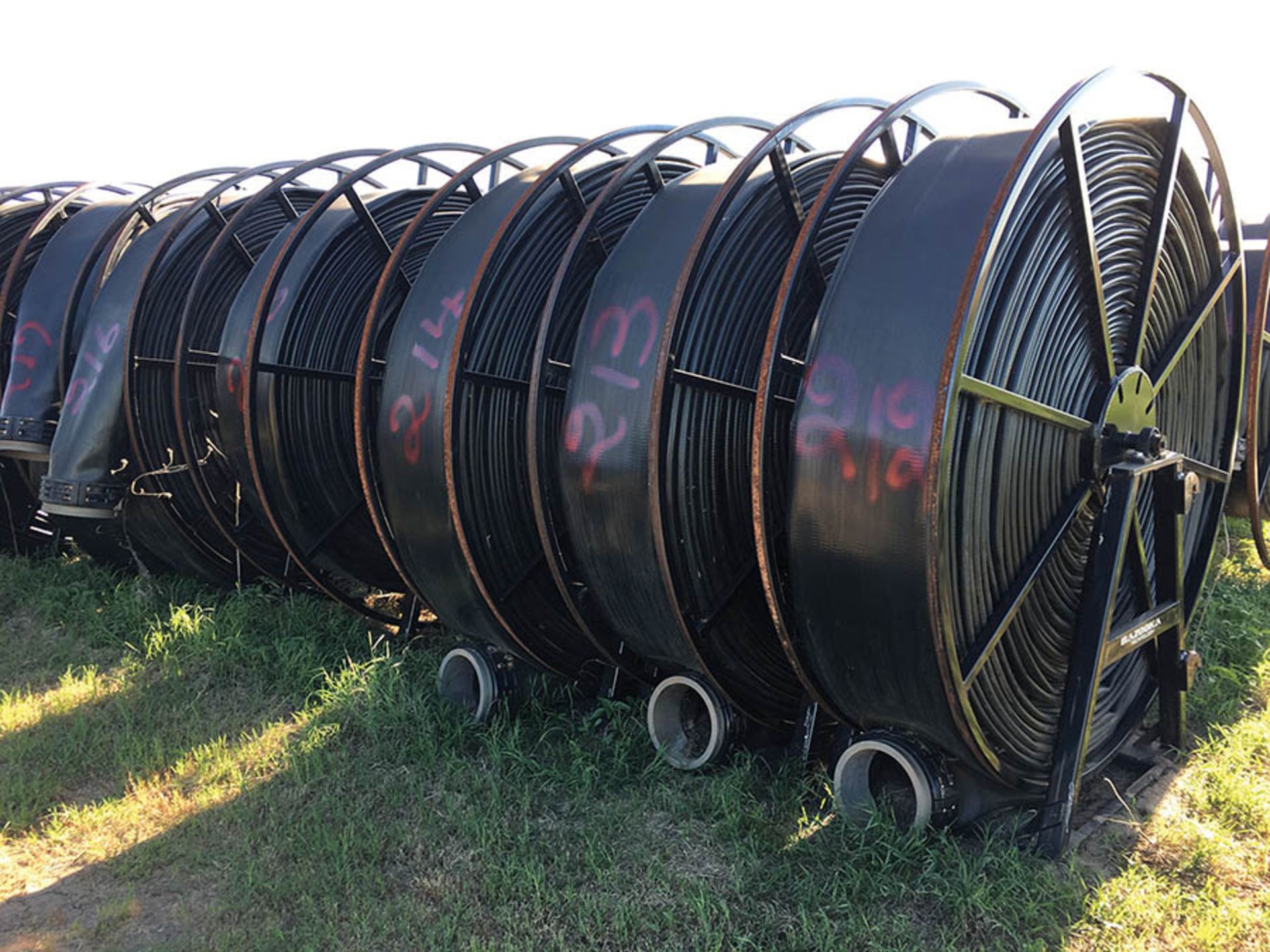 660ft. of 12in. LAY FLAT HOSE ON BAZOOKA HOSE REELS, EACH UNIT NUMBERED SEPARATELY WITH PAINT - Image 27 of 39