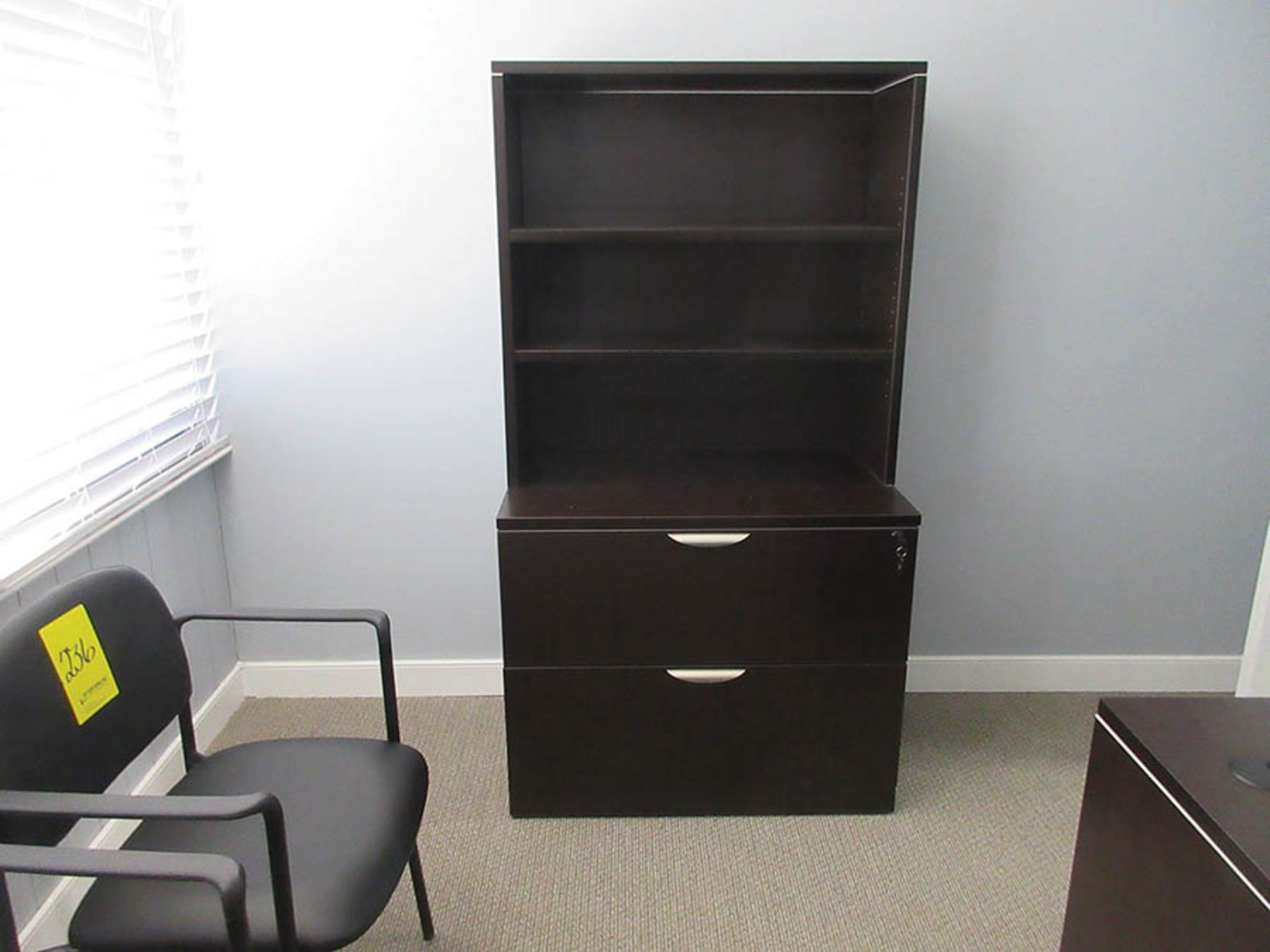 CORNER DESK, BOOKCASE, (2) CHAIRS - Image 3 of 3