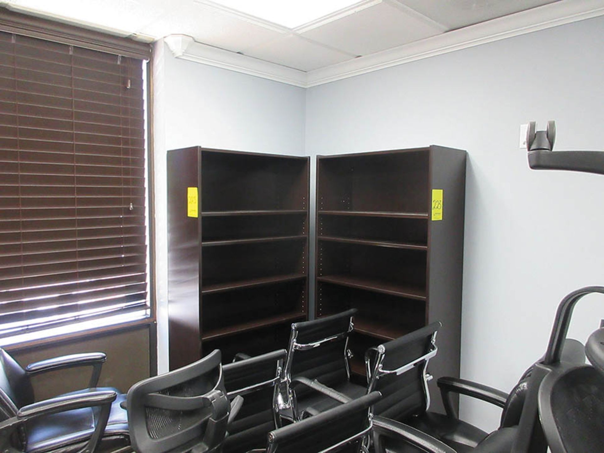 DESK, (2) BOOKCASES, FILE CABINET & ROUND TABLE W/ (2) CHAIRS - Image 2 of 3