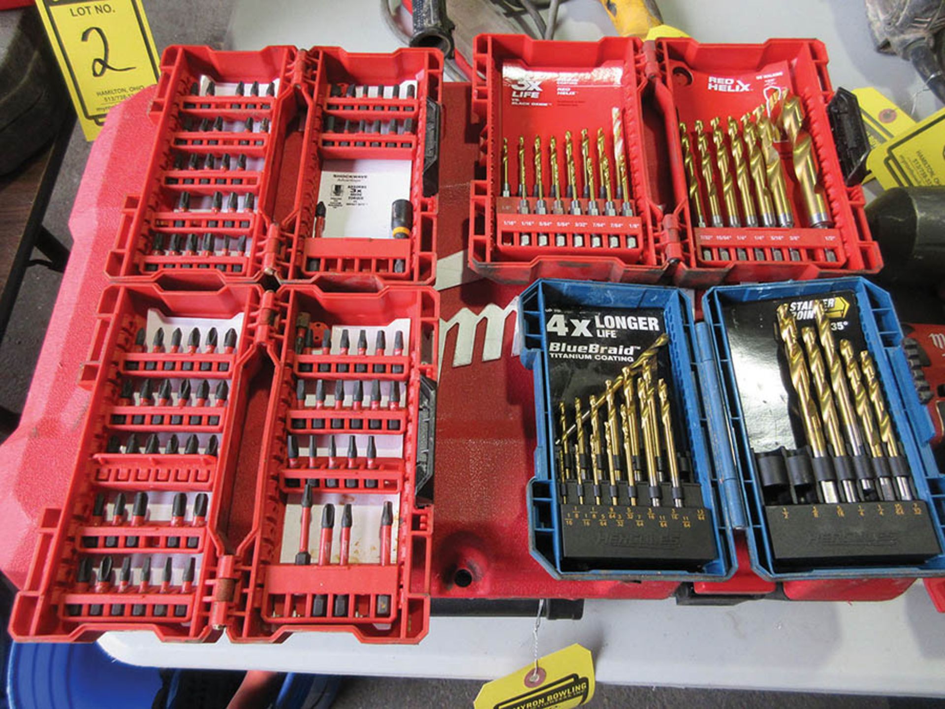 ASSORTED TOOLS: T-HANDLE HEX KEYS, BOLT CUTTERS, CHISELS, BIT SETS & MORE