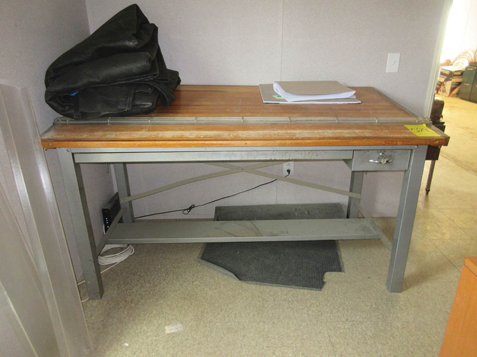 DRAWING TABLE, DESK, CHAIR, AND (2) FILE CABINETS
