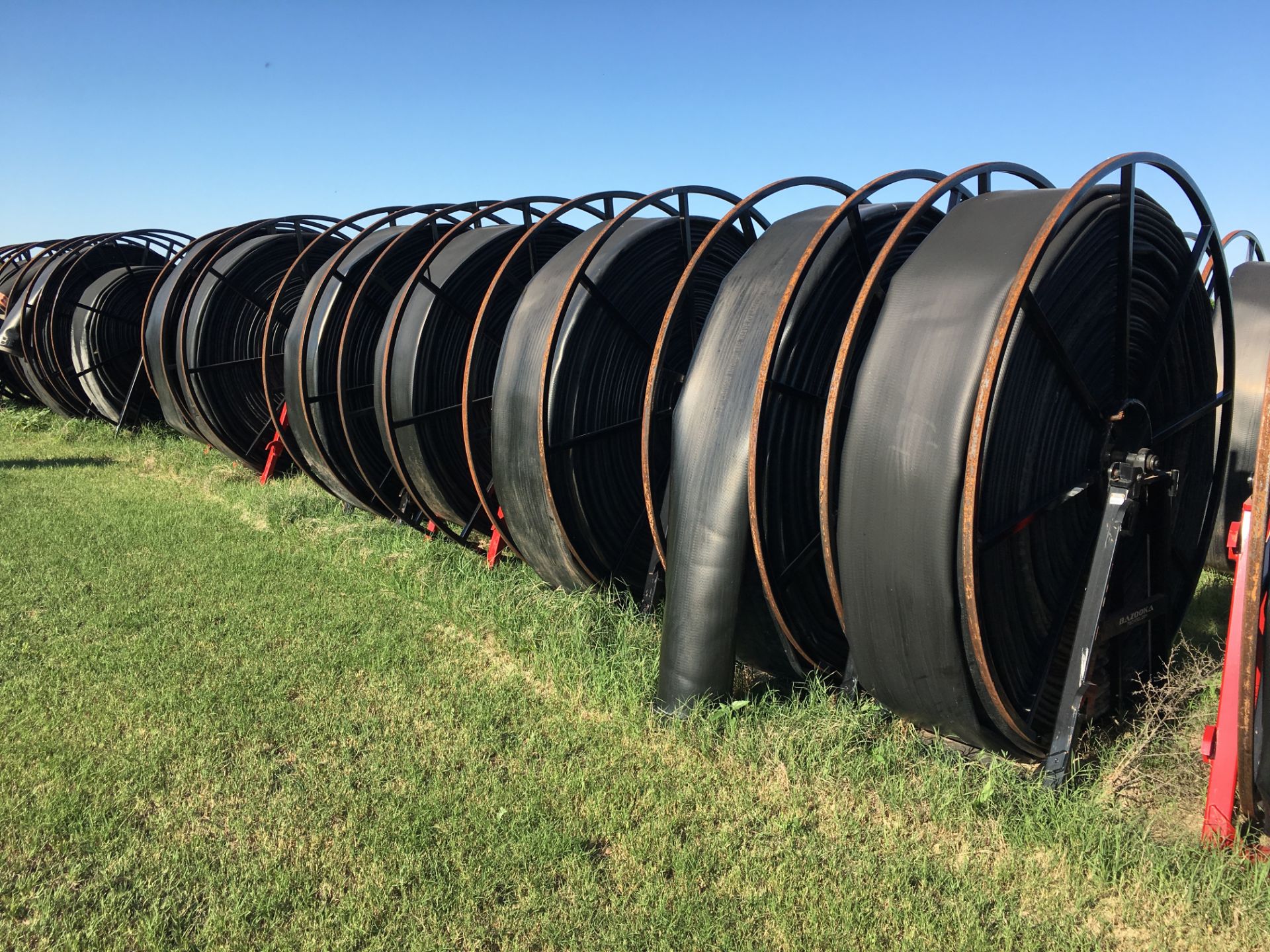 660ft. of 12in. LAY FLAT HOSE ON BAZOOKA HOSE REELS, EACH UNIT NUMBERED SEPARATELY WITH PAINT - Image 15 of 39