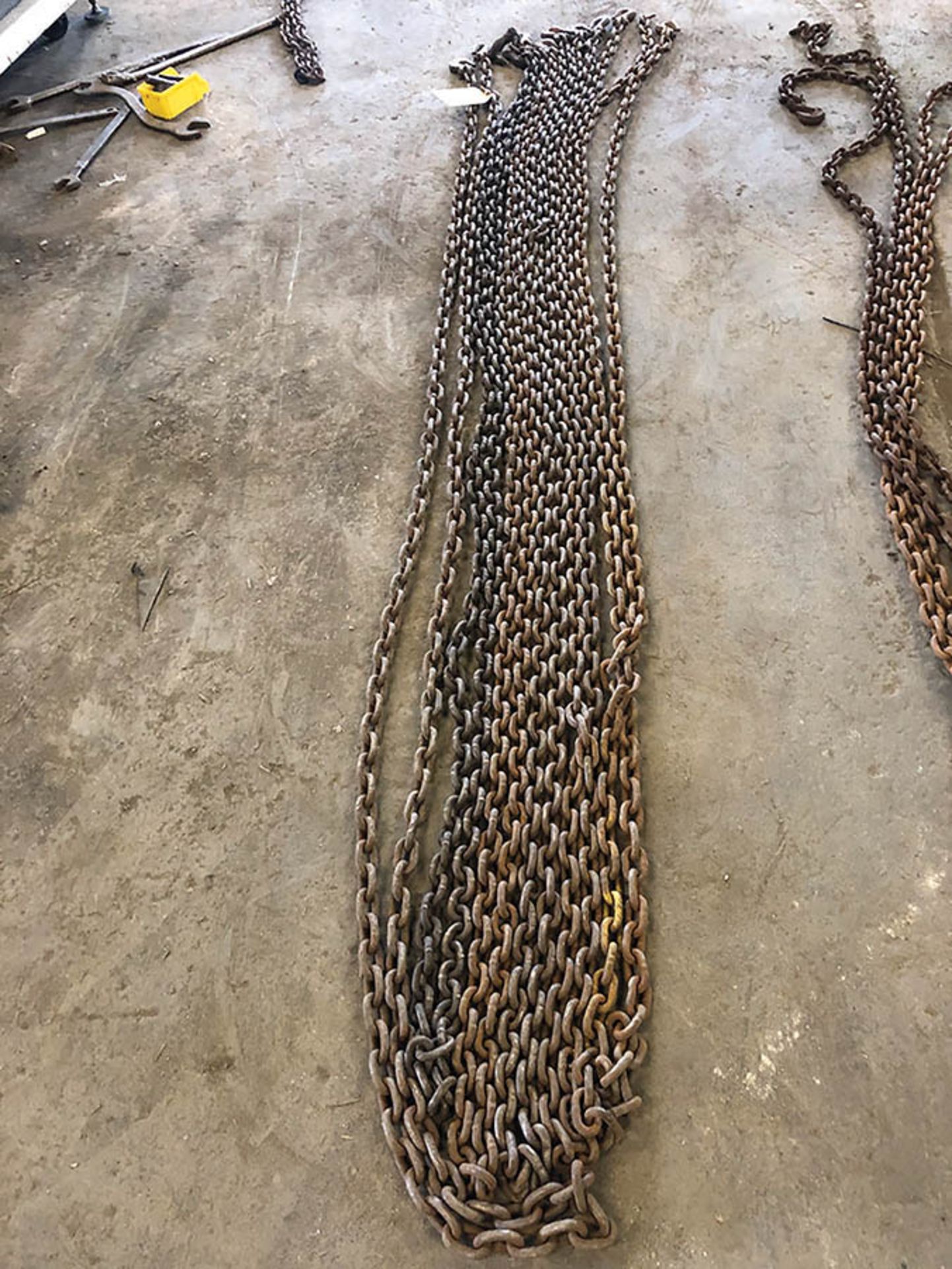 (LOT) OF (7) 20' LONG TRANSPORT CHAINS