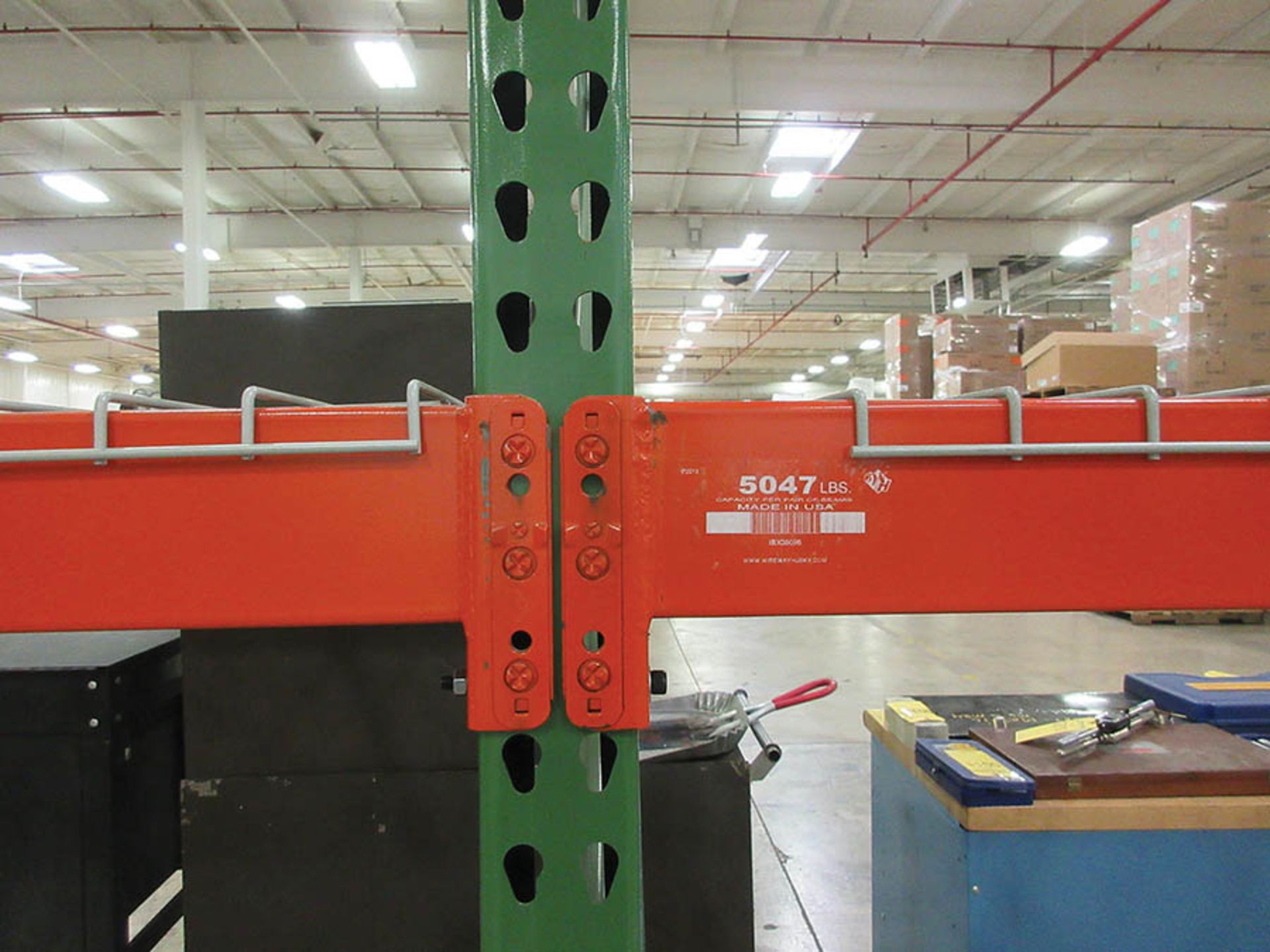 (11) SECTIONS OF HUSKY TEARDROP PALLET RACK: (13) 16' X 42'' UPRIGHTS, (44) 8' X 4'' CROSSBEAMS, AND - Image 4 of 4