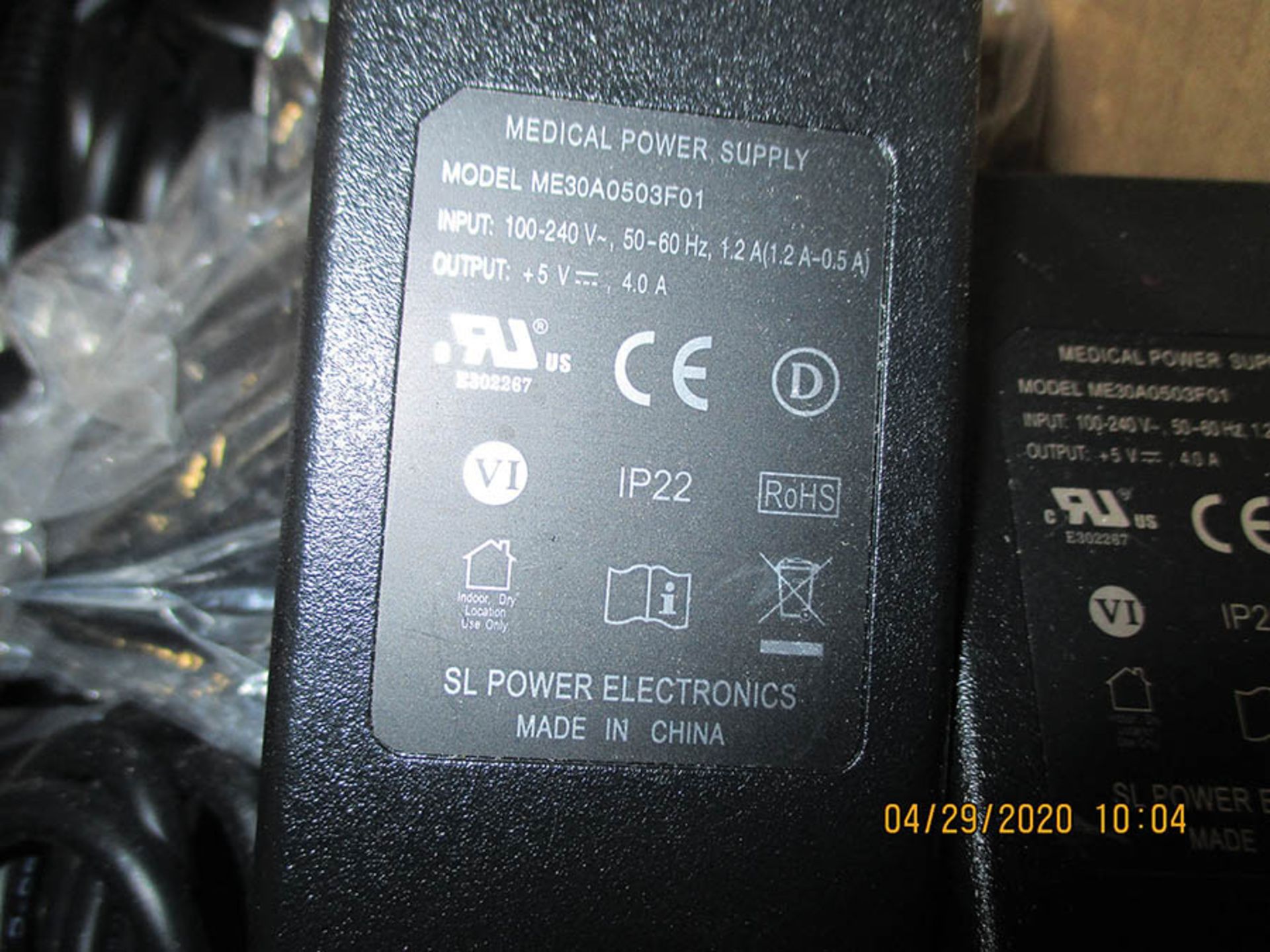 S.L. POWER ELECTRONICS MEDICAL POWER SUPPLY A/C ADAPTERS - Image 2 of 2