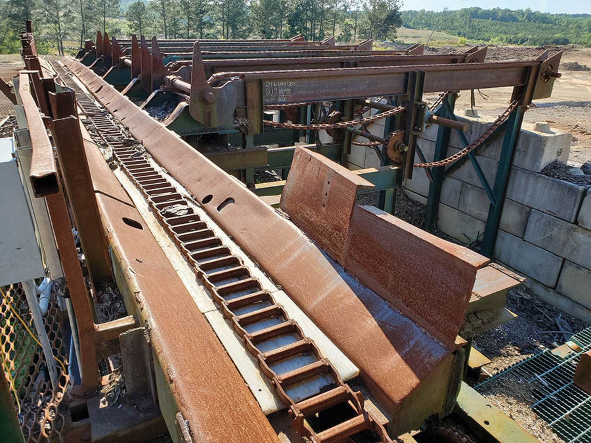 25' 6-STRAND LOG DECK TREE LENGTH 50' LOG TROUGH CONVEYOR W/110 BOX CHAIN - Image 17 of 21