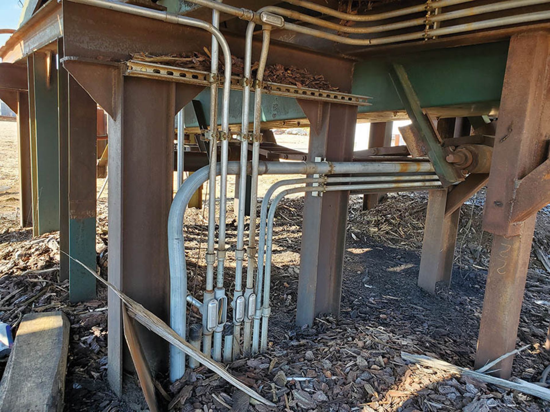 3-Chain Incline Waste Conveyor with Hopper Sides to a Single Chain Cross Conveyor on Stand - Image 9 of 13