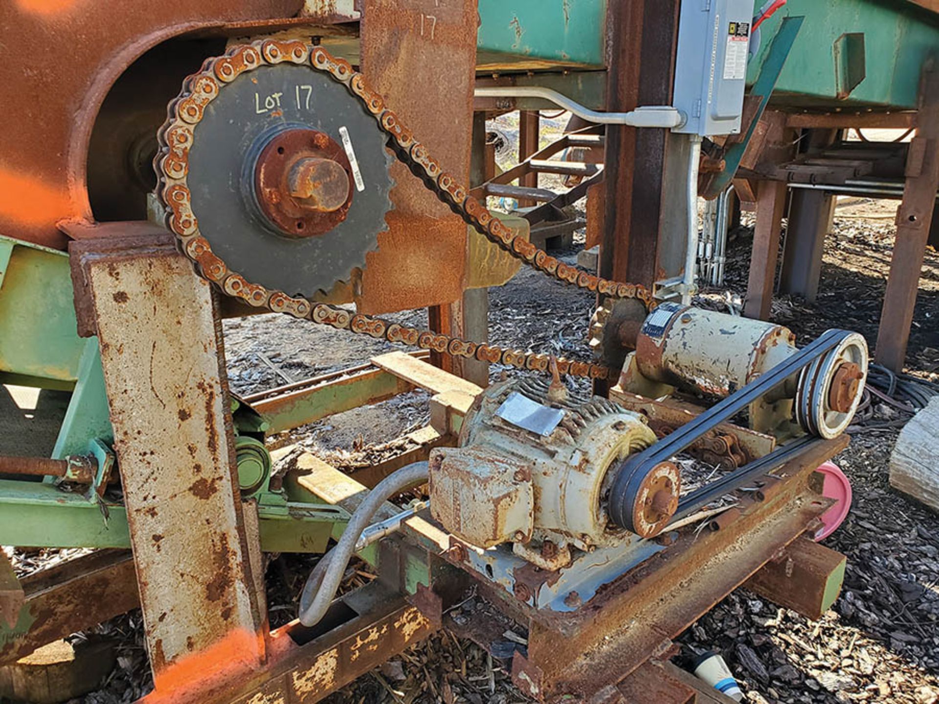 3-Chain Incline Waste Conveyor with Hopper Sides to a Single Chain Cross Conveyor on Stand - Image 13 of 13