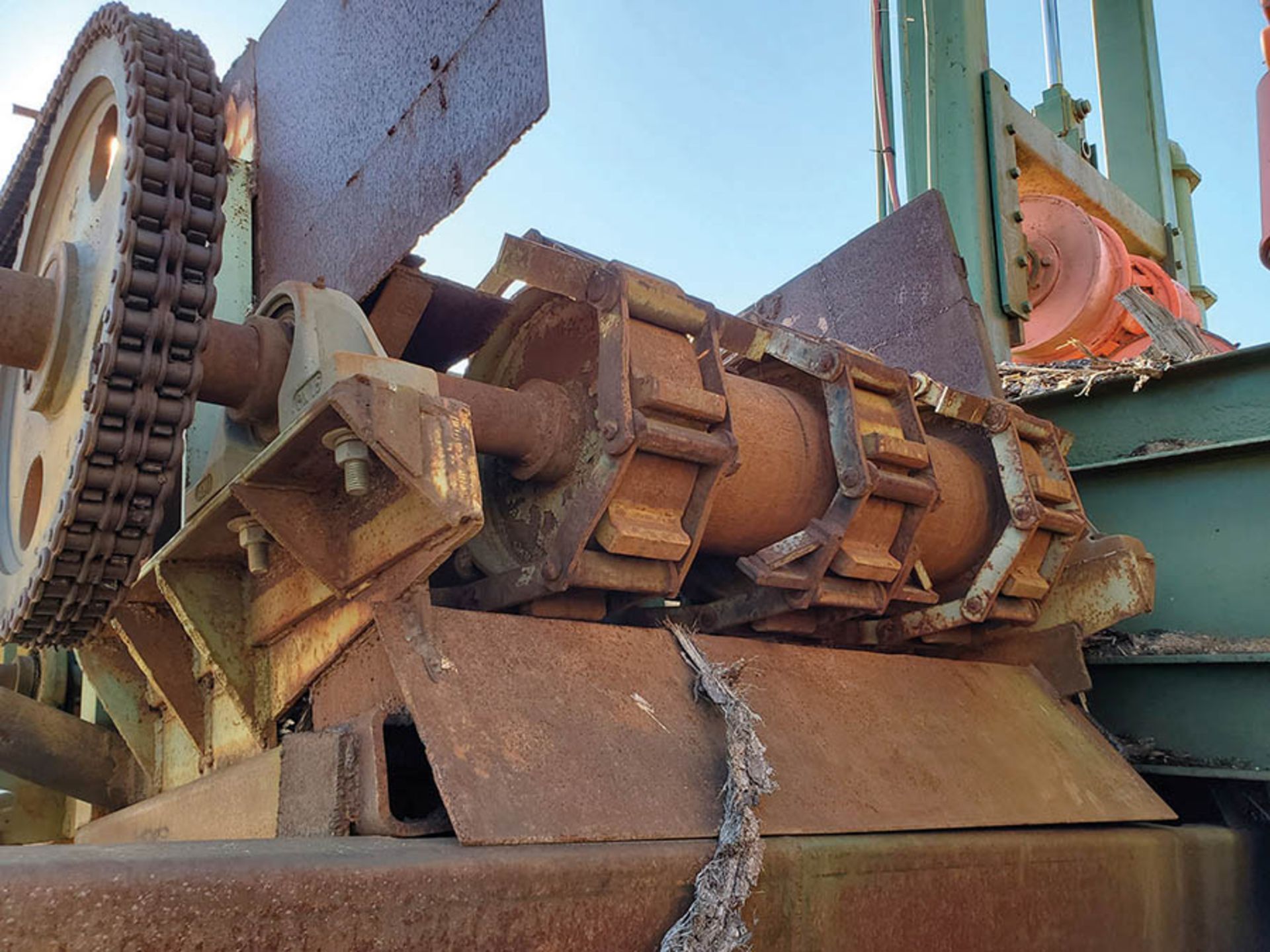 3-Chain Incline Waste Conveyor with Hopper Sides to a Single Chain Cross Conveyor on Stand - Image 6 of 13