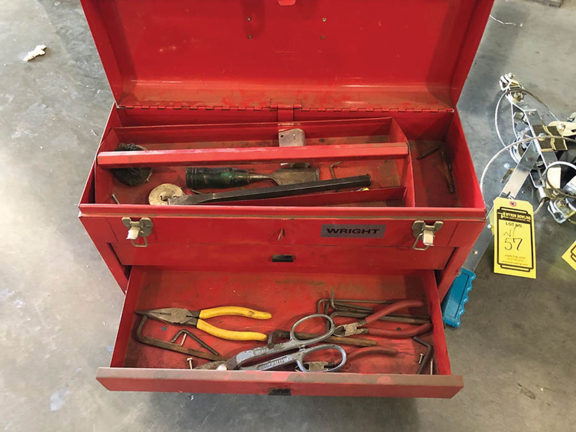 RIGHT TOOLBOX, (2) COME-ALONG'S, MILWAUKEE 1 1/2-TON - Image 2 of 6