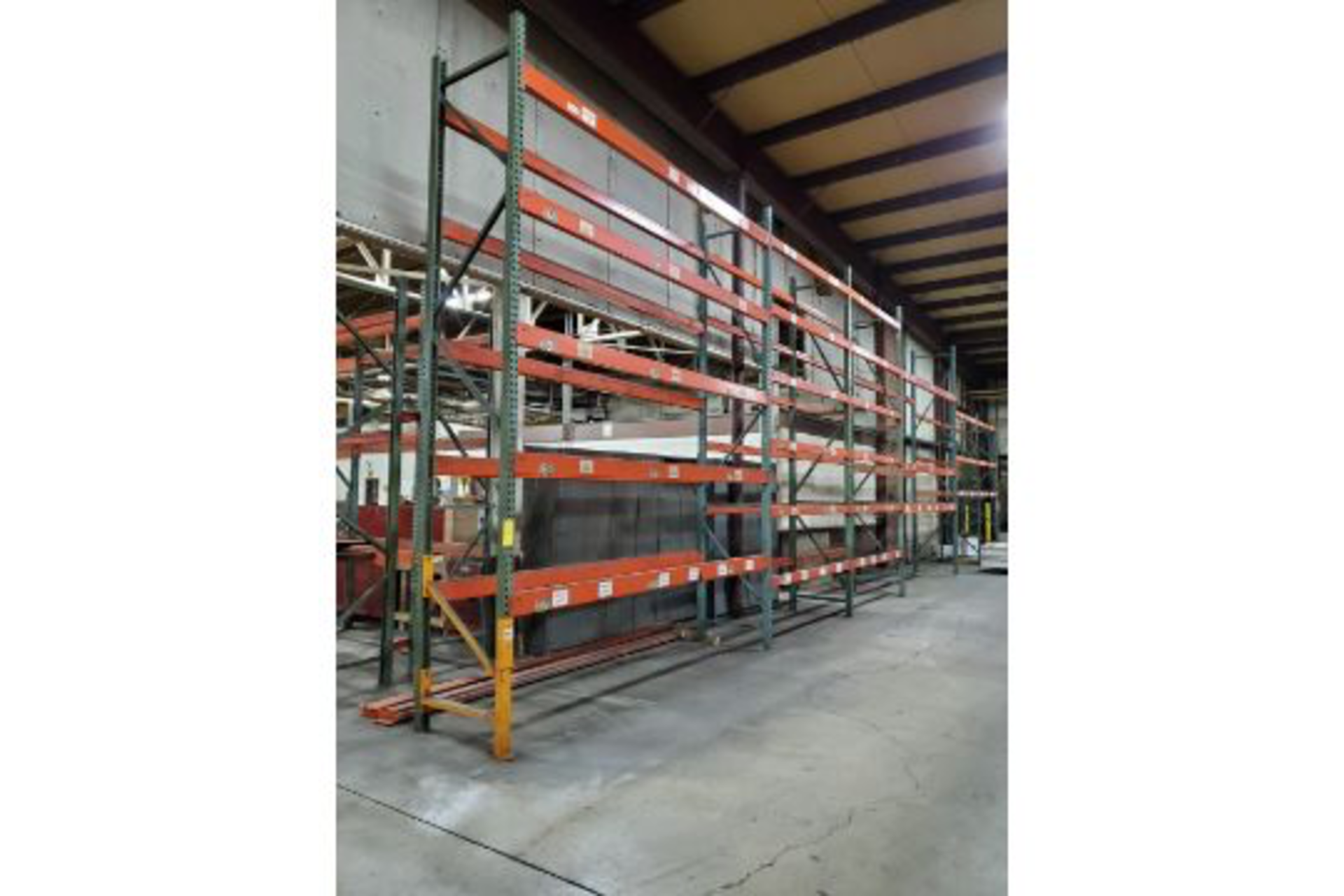 (8) SECTIONS OF PALLET RACKING (APPROX. SIZES - (2) 16' X 12' X 3', (2) 16' X 8' X 3', (1) 12' X 12'