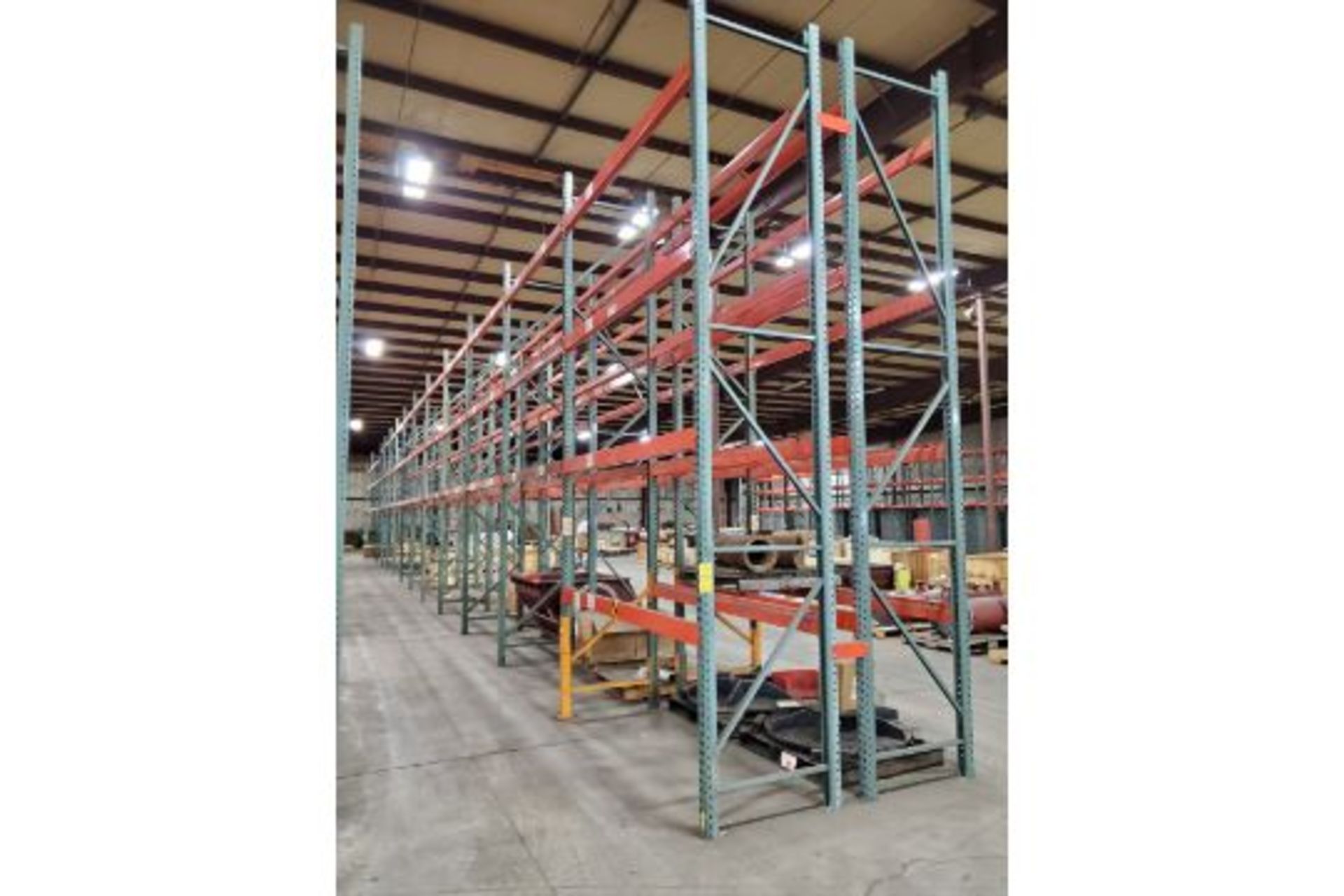 (30) SECTIONS PALLET RACKING - (2) 16' X 12' X 3', AND (28) 16' X 8' X 3' ***DISASSEMBLED AND - Image 8 of 8
