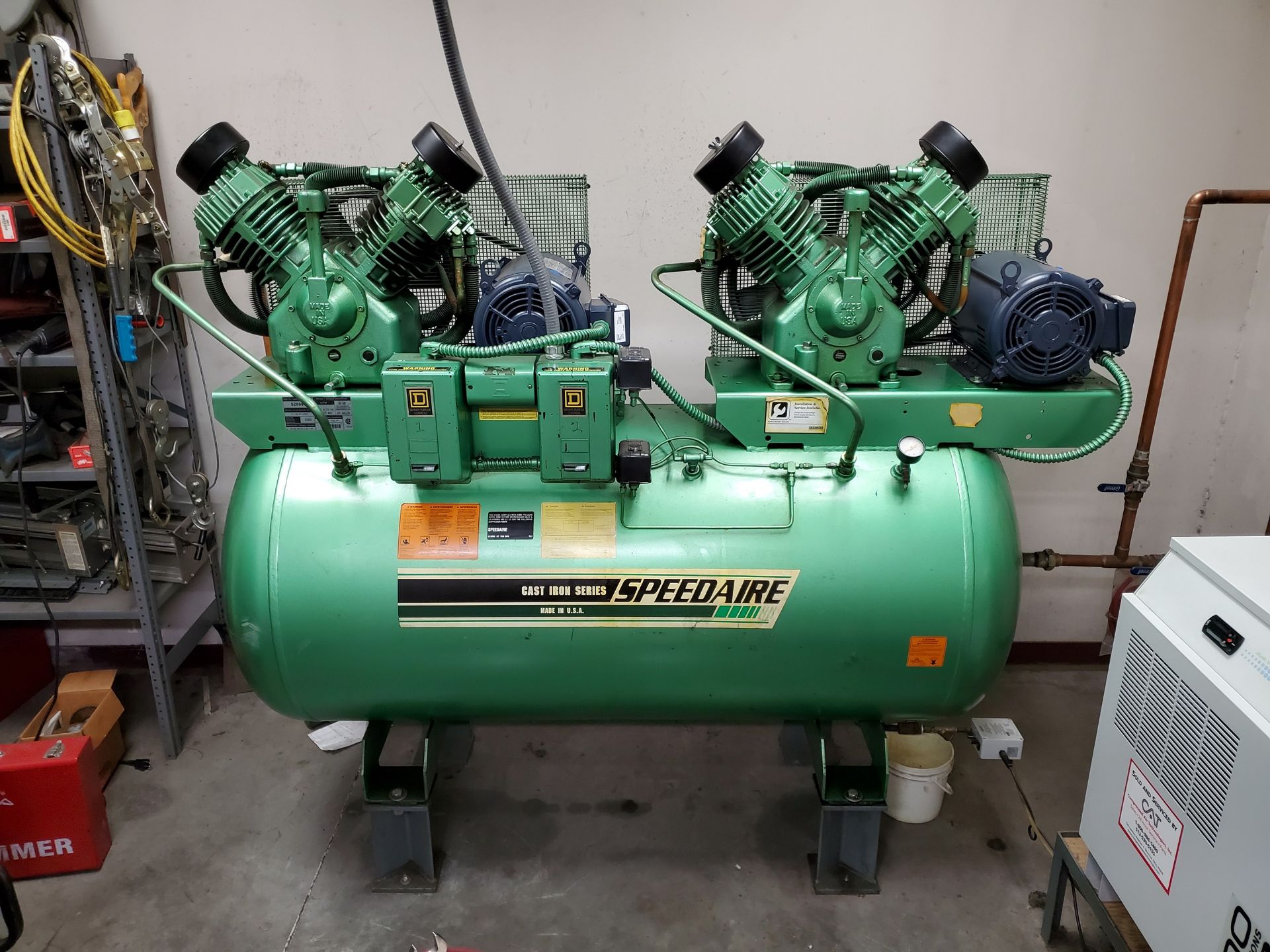 GREEN SPEEDAIRE HORIZONTAL AIR COMPRESSOR, MODEL 5Z689A, 175 MAX PSI, 584 SCFM, 200 GALLON - Image 6 of 7