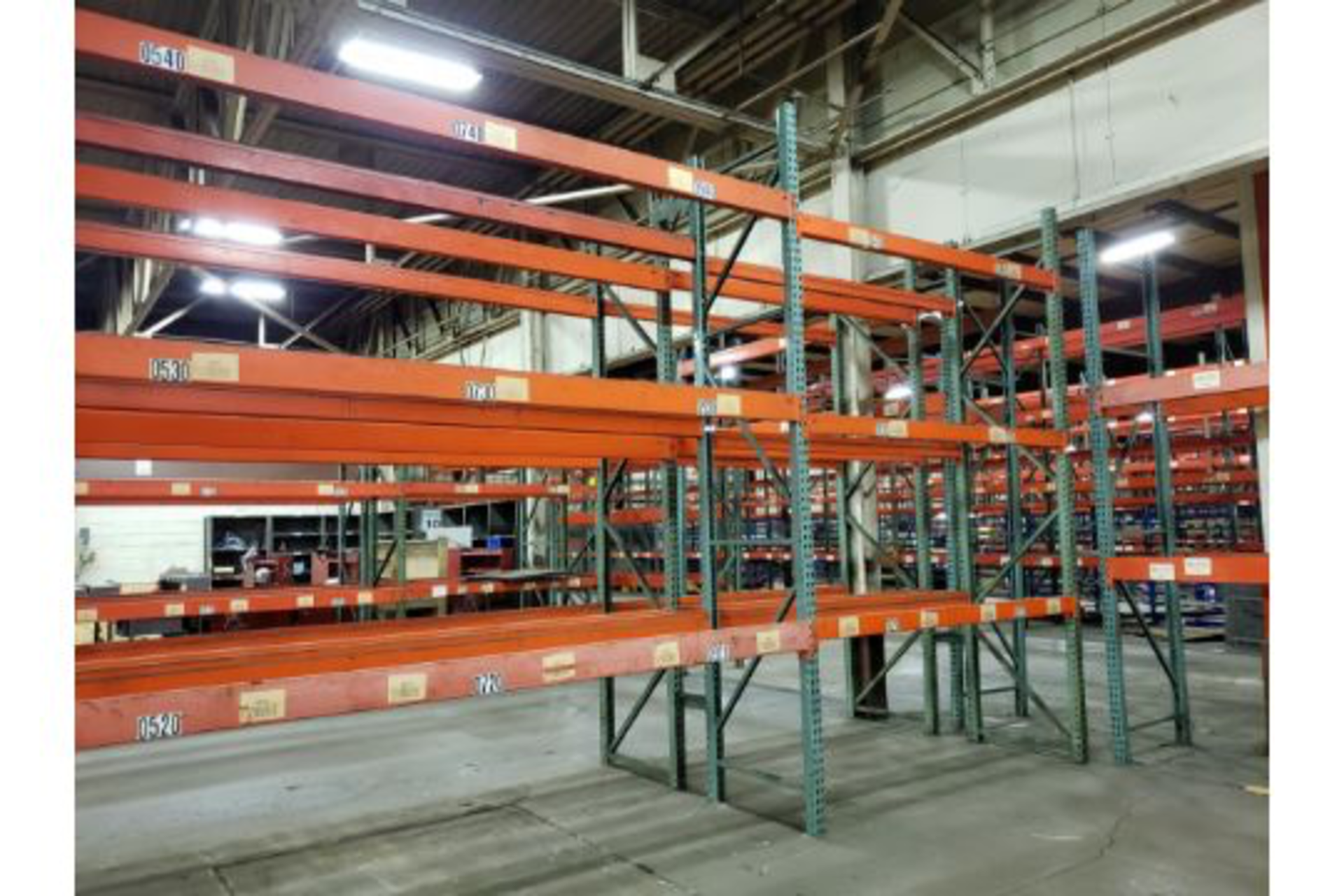 (6) SECTIONS OF PALLET RACKING (APPOX. SIZES - (4) 12' X 8' X 3', (2) 12' X 12' X 3') *** - Image 9 of 10