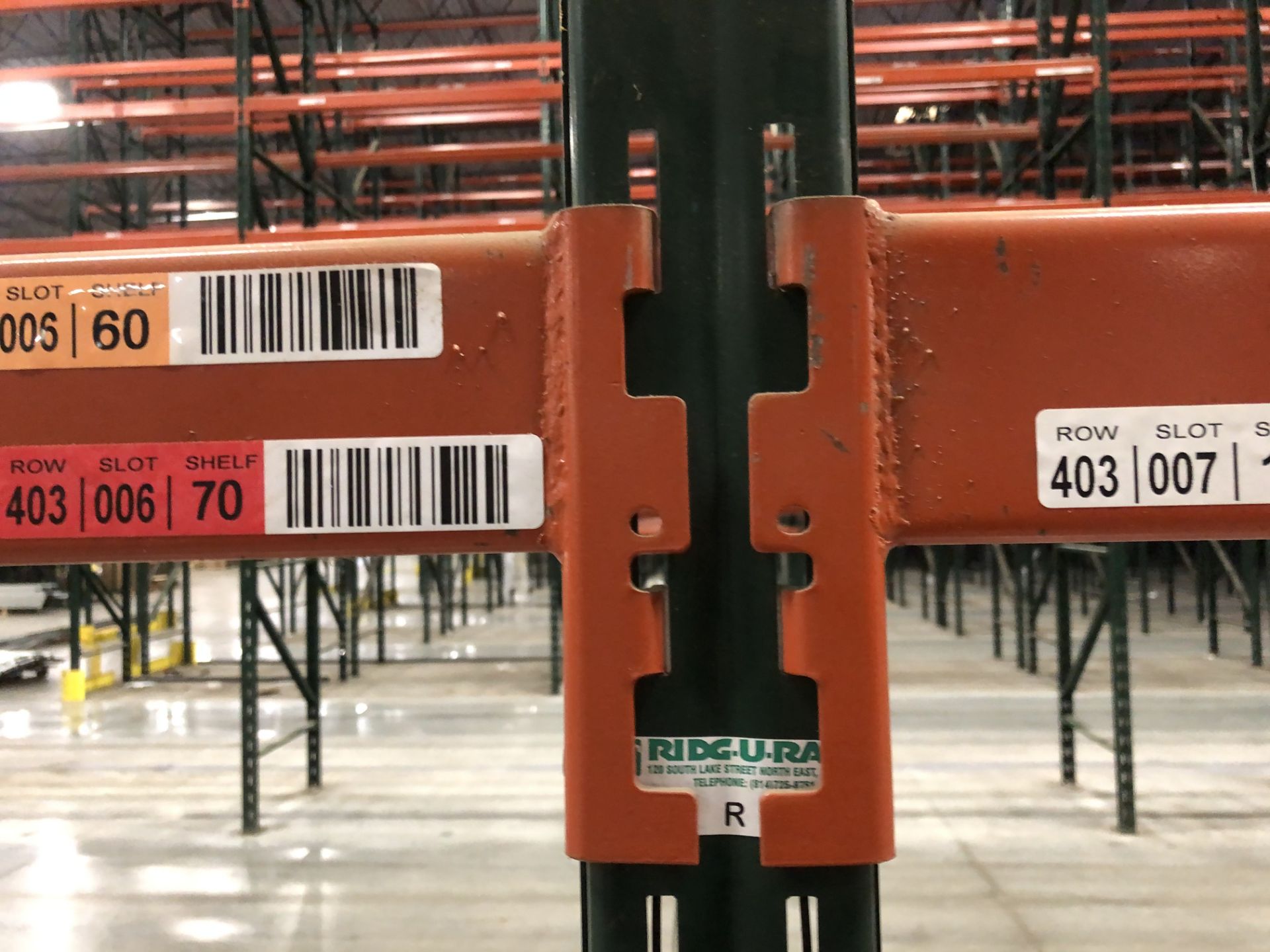 (25) BAYS/SECTIONS OF RIDG-U-RAK PALLET RACKING, CONSISTING OF (27) TOTAL UPRIGHTS- (4) UPRIGHTS ARE - Image 3 of 4