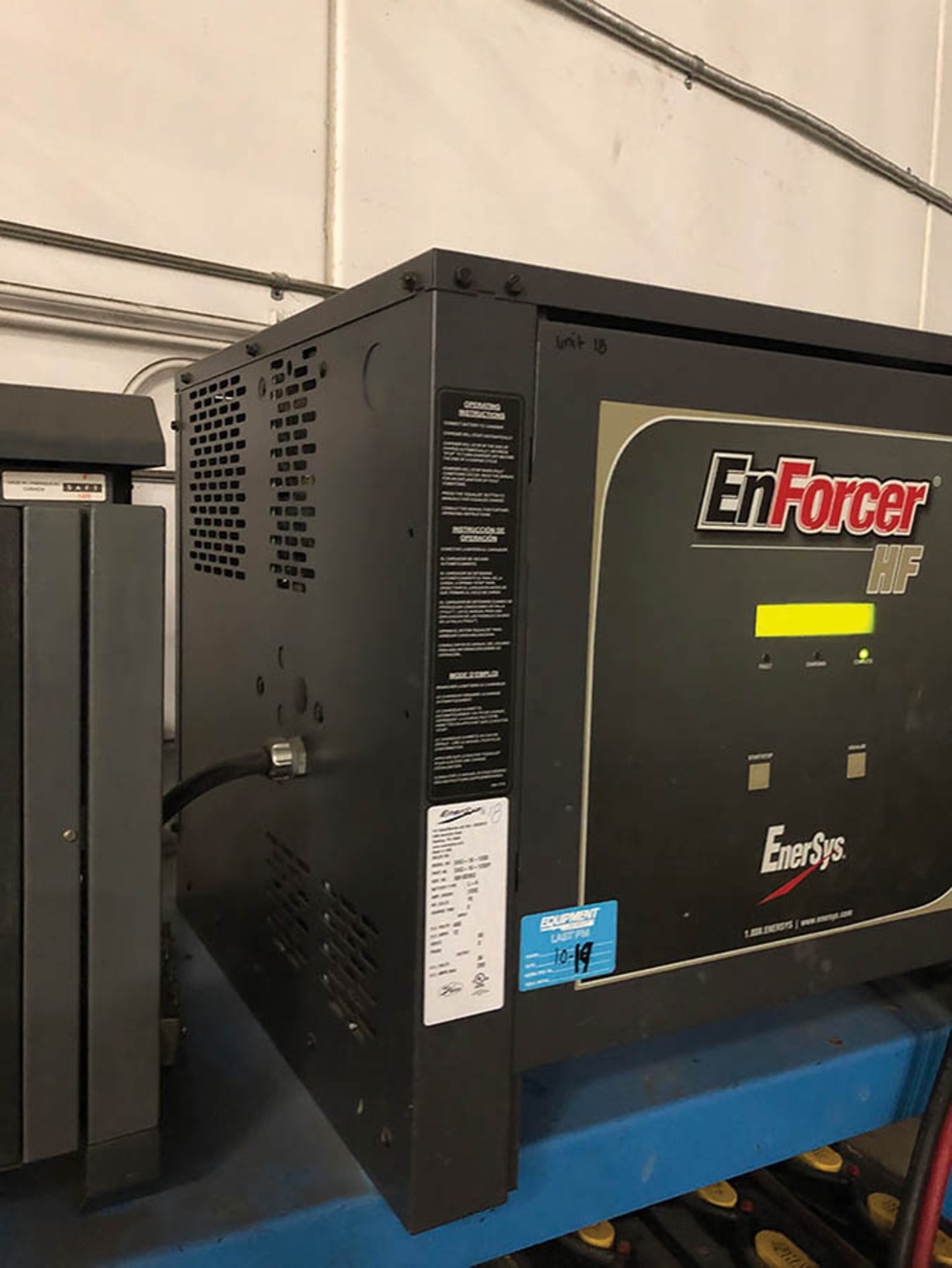 ENFORCER HIGH FREQUENCY BATTERY CHARGER MODEL EH3-18-1200, S/N- KB102063, 18 CELLS - Image 2 of 4